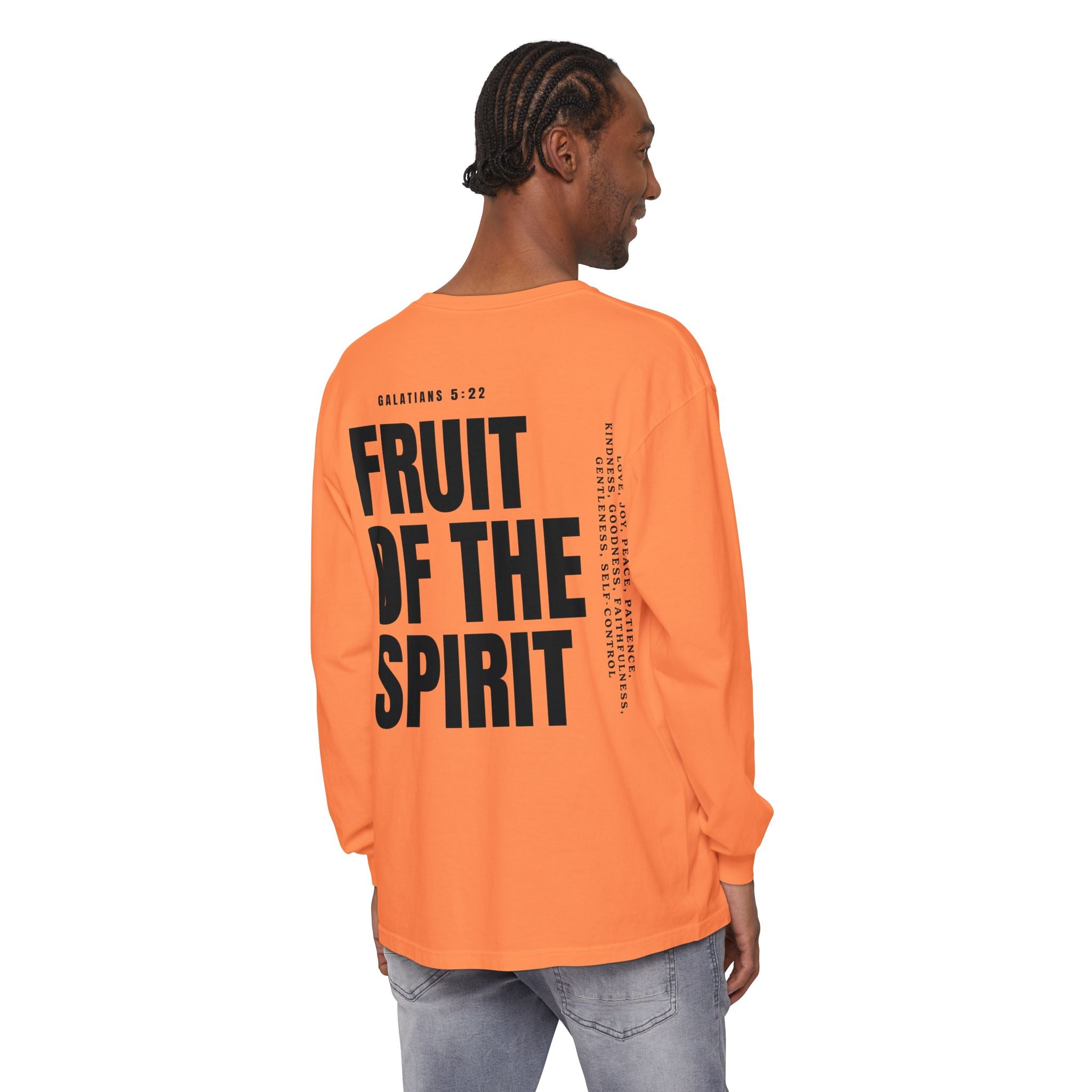 Be Fruitful Long Sleeve T-Shirt — “Fruit of the Spirit” Christian Graphic