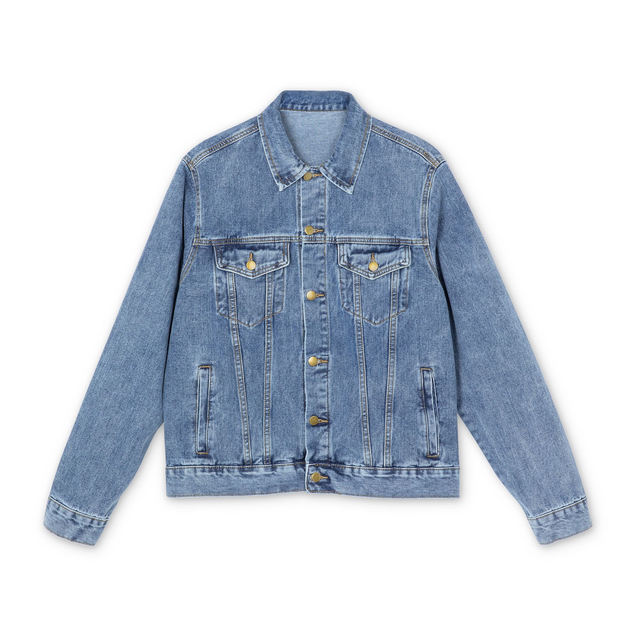 Embroidered Faith Denim Jacket — Men’s Religious Patch Trucker Jacket