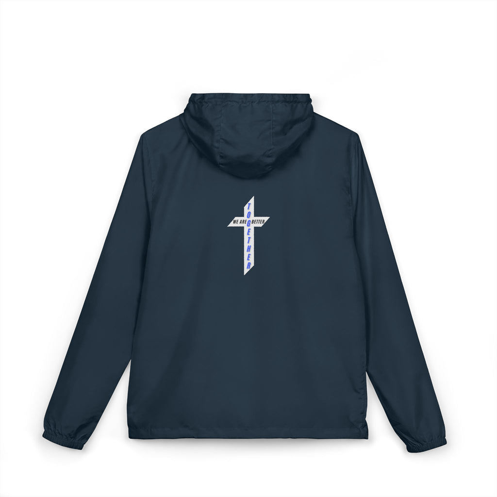 Christian Cross Windbreaker Jacket – 'Amazing Grace' Inspirational Full-Zip Jacket