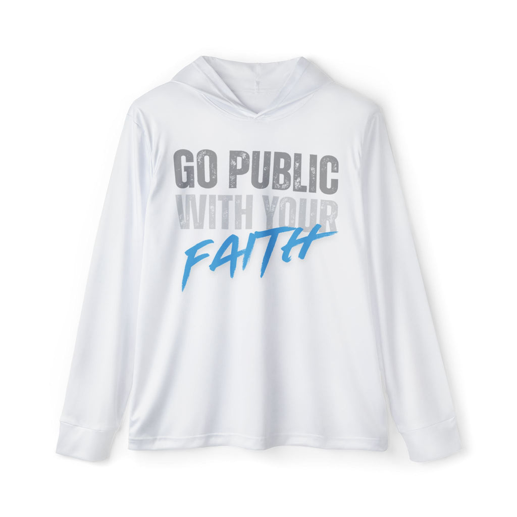 Go Public With Your Faith Hoodie — Christian Sports Warmup Hoodie (Rom. 1:16)