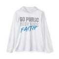 Go Public With Your Faith Hoodie — Christian Sports Warmup Hoodie (Rom. 1:16)