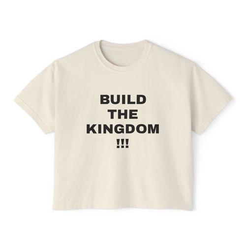 Christian Message Boxy Tee — "Build the Kingdom / Spread the Gospel"