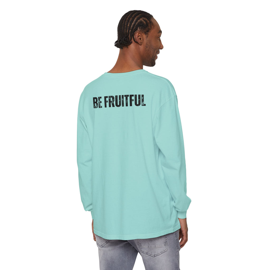 Fruit of the Spirit Long Sleeve Tee — Galatians 5:22 Christian Graphic Shirt (Be Fruitful)