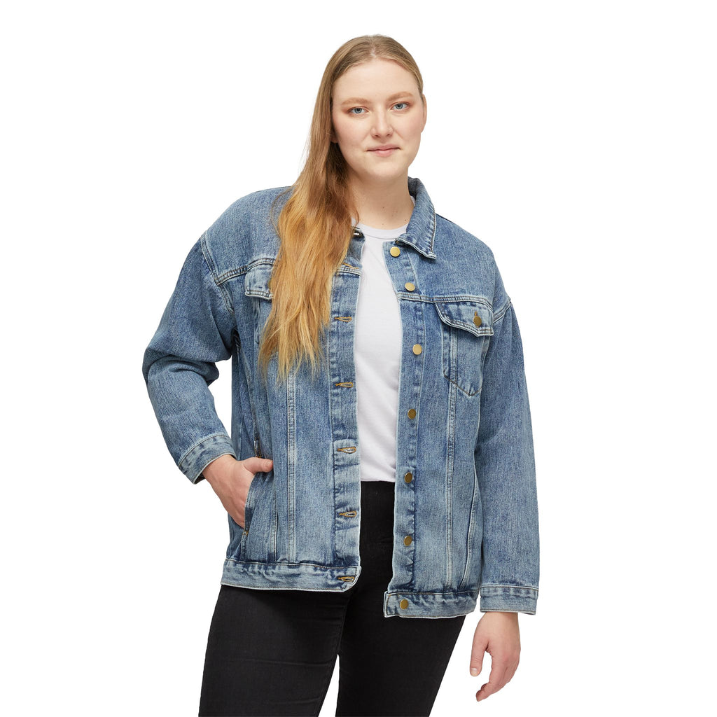 Good News Denim Jacket - Women's Embroidered Bible Graphic Jean Jacket