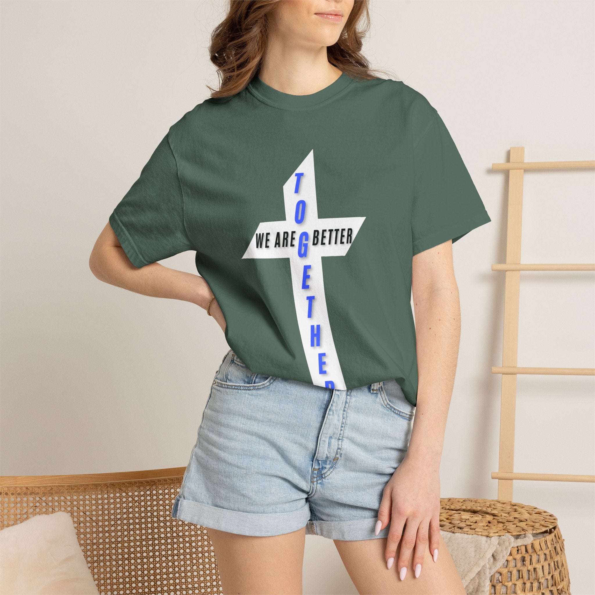 Together Cross T-Shirt — "We Are Better Together" Christian Faith Tee