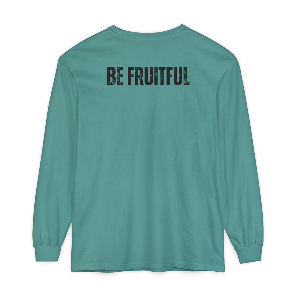 Fruit of the Spirit Long Sleeve Tee — Galatians 5:22 Christian Graphic Shirt (Be Fruitful)
