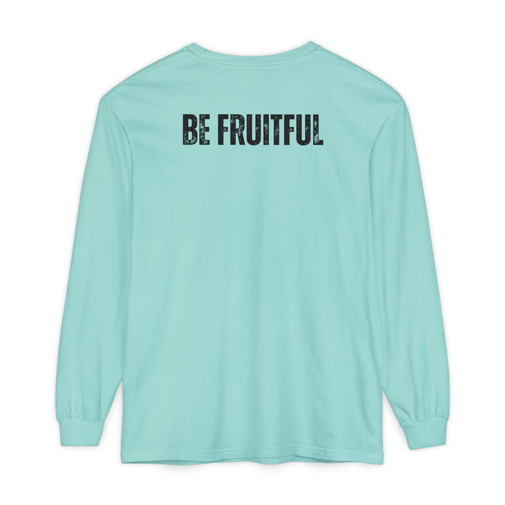 Fruit of the Spirit Long Sleeve Tee — Galatians 5:22 Christian Graphic Shirt (Be Fruitful)