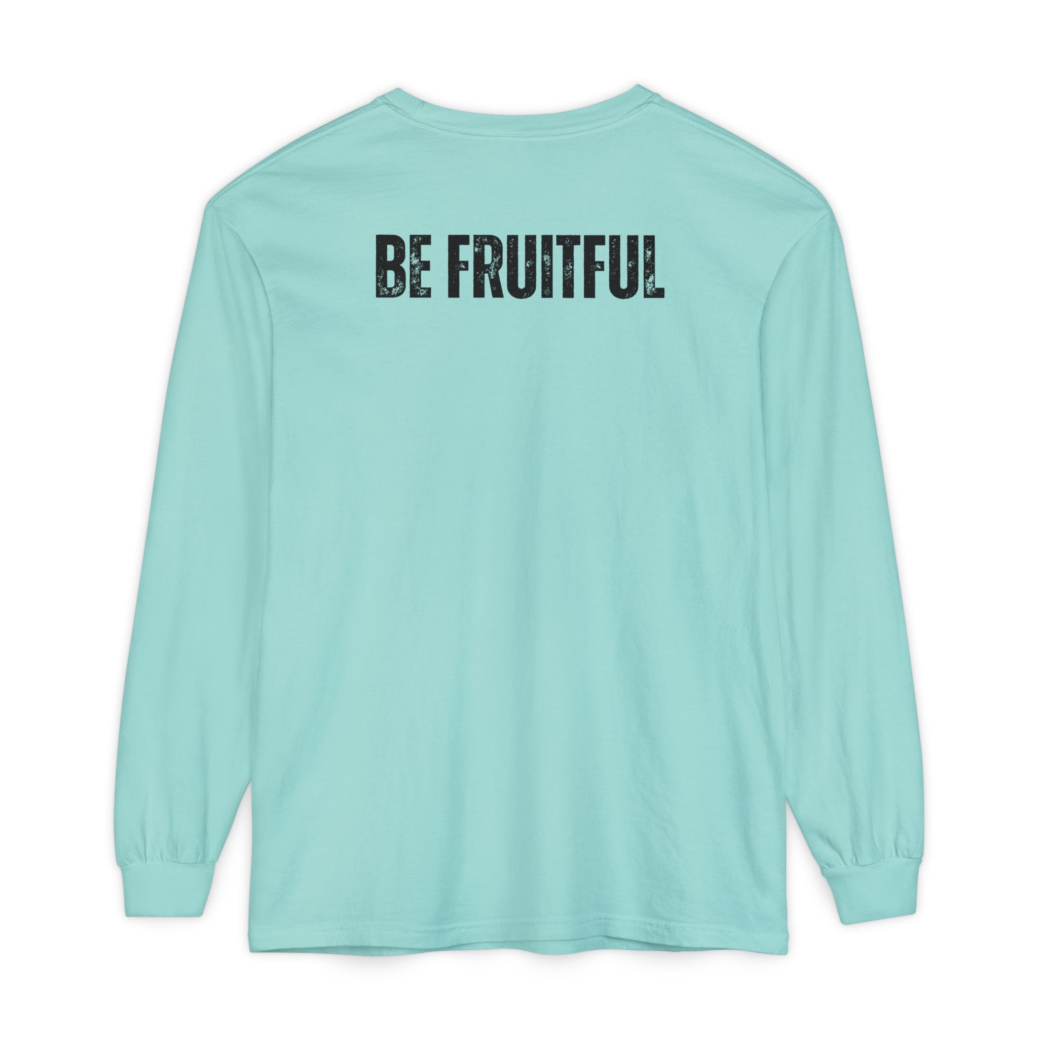 Fruit of the Spirit Long Sleeve Tee — Galatians 5:22 Christian Graphic Shirt (Be Fruitful)