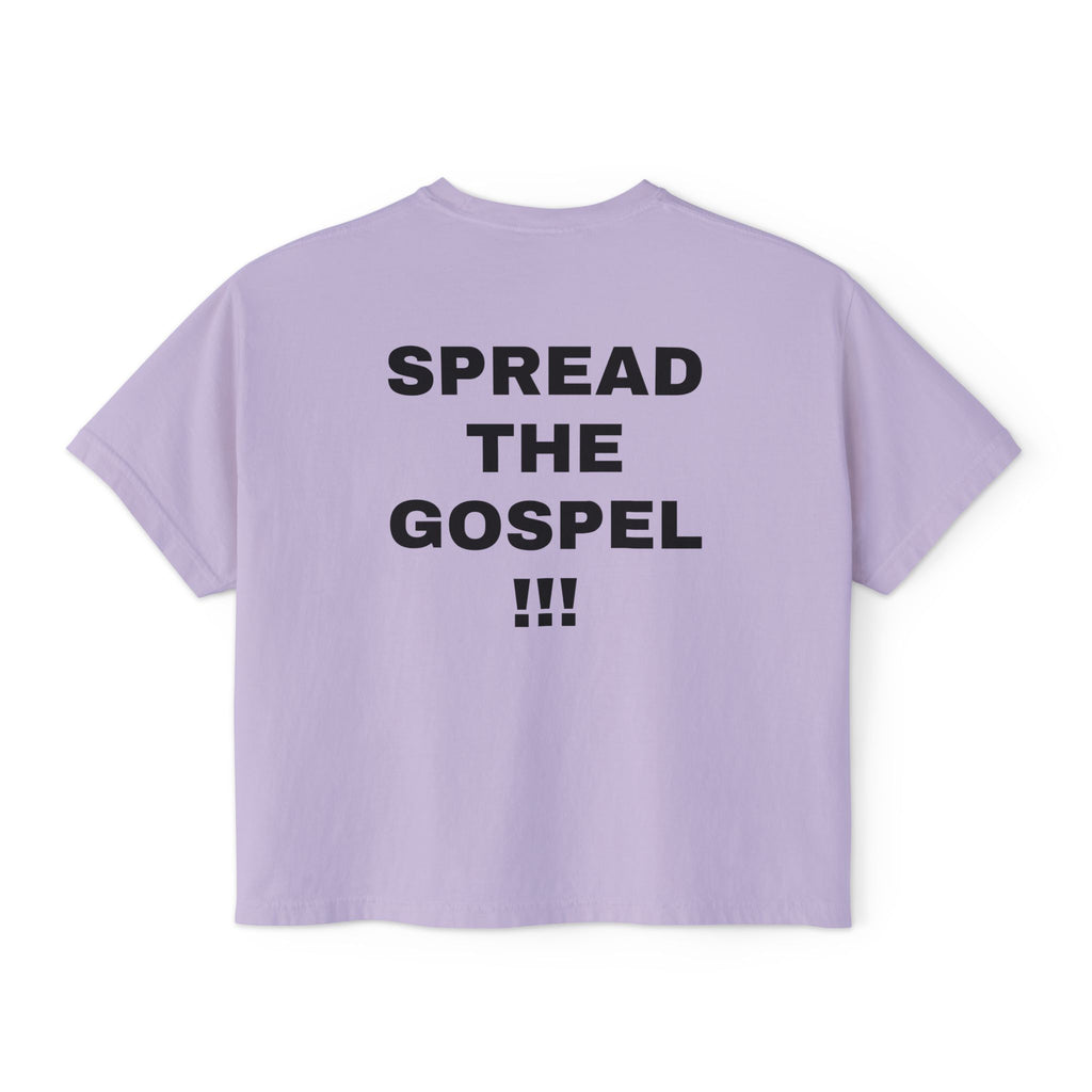 Christian Message Boxy Tee — "Build the Kingdom / Spread the Gospel"