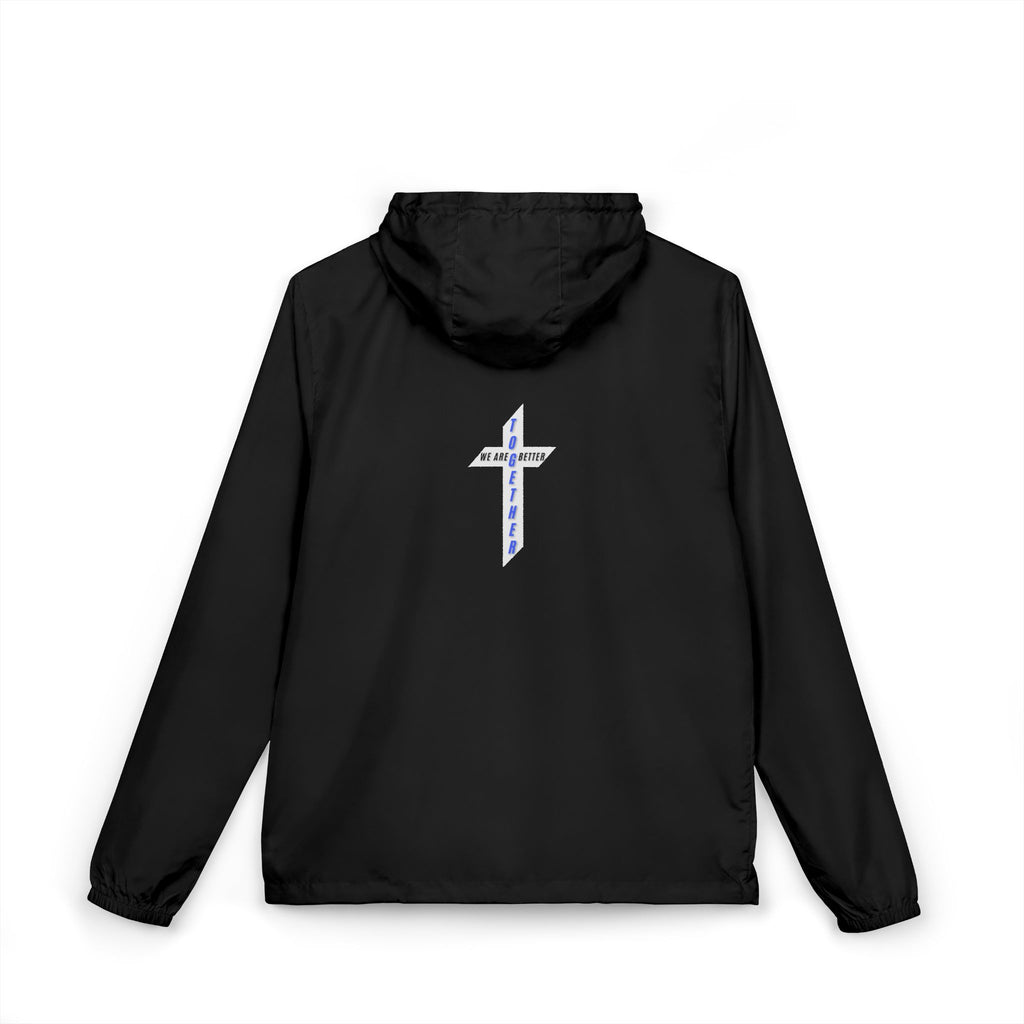 Christian Cross Windbreaker Jacket – 'Amazing Grace' Inspirational Full-Zip Jacket