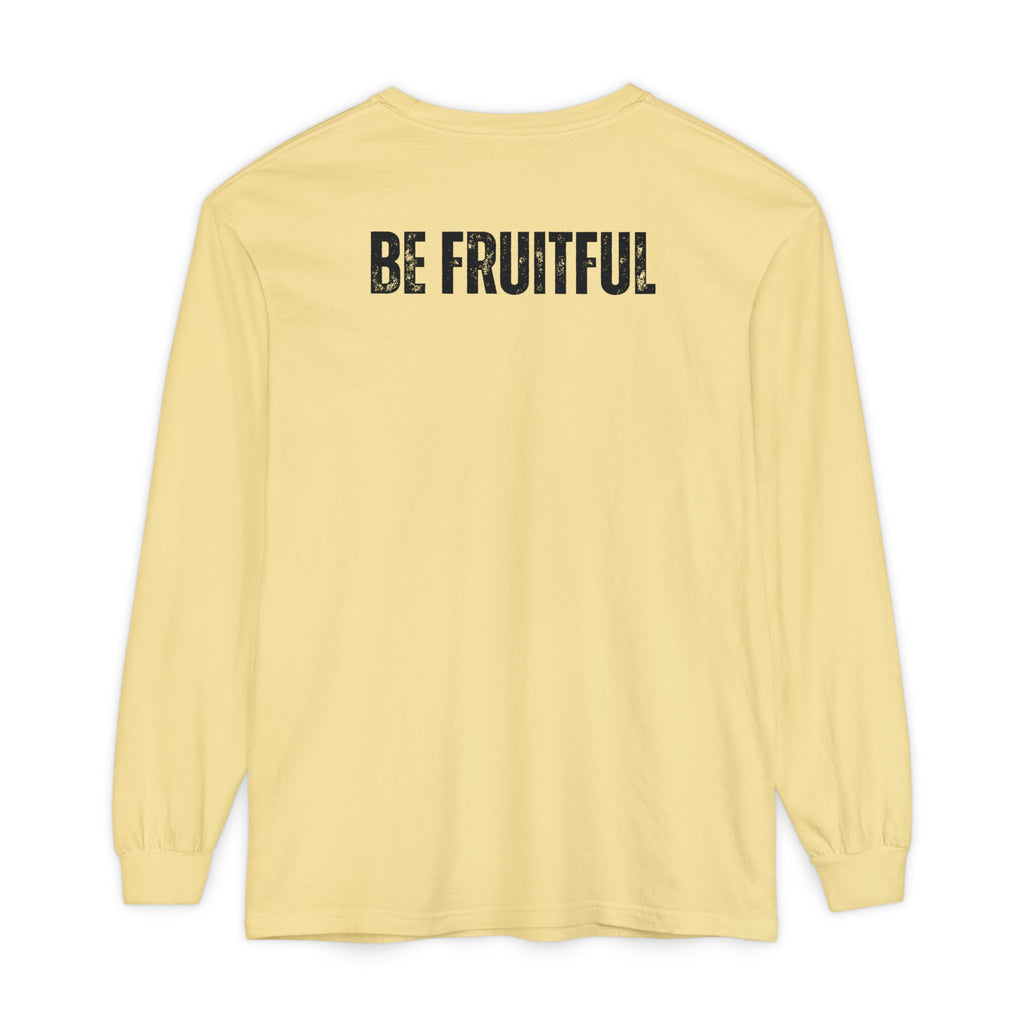 Fruit of the Spirit Long Sleeve Tee — Galatians 5:22 Christian Graphic Shirt (Be Fruitful)
