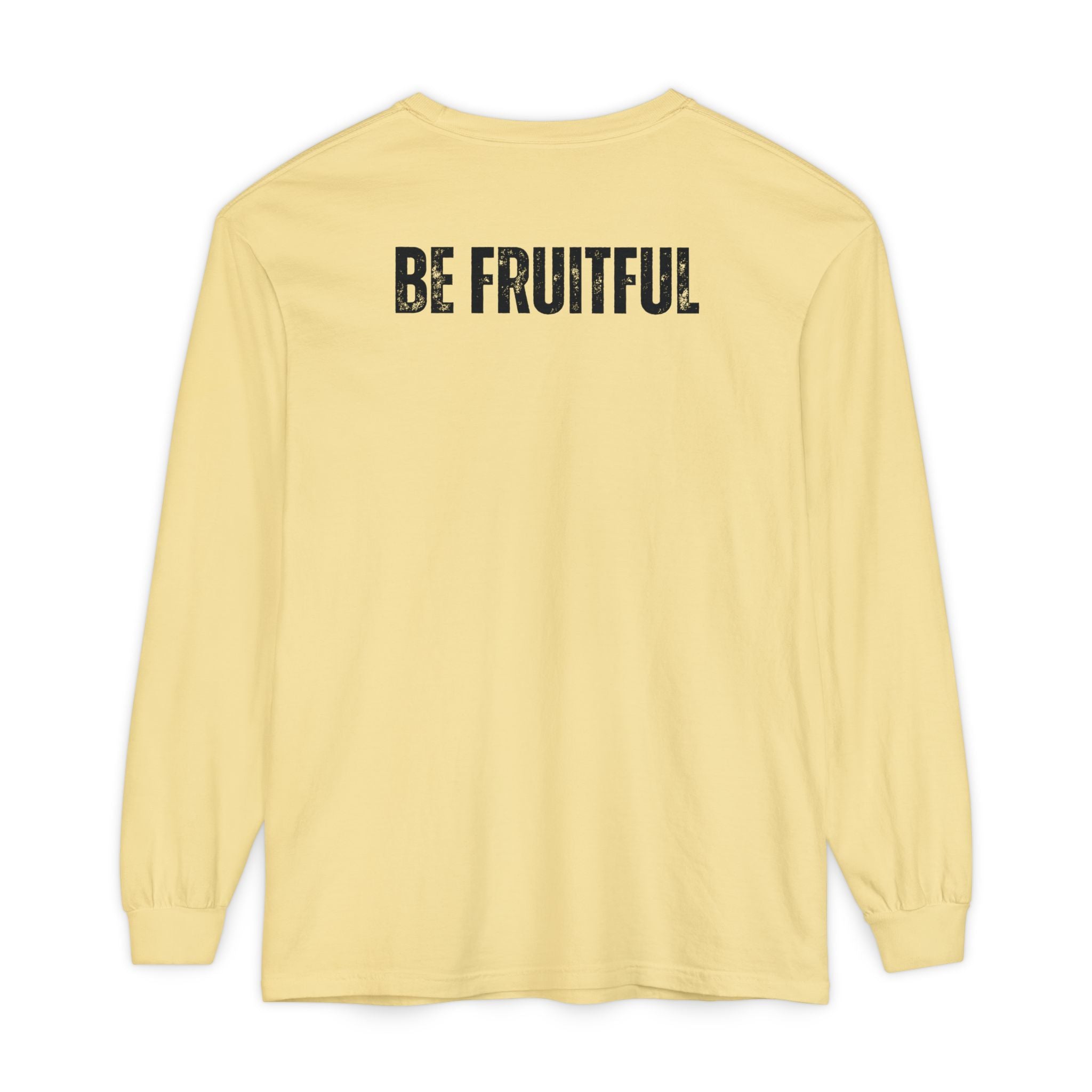 Fruit of the Spirit Long Sleeve Tee — Galatians 5:22 Christian Graphic Shirt (Be Fruitful)
