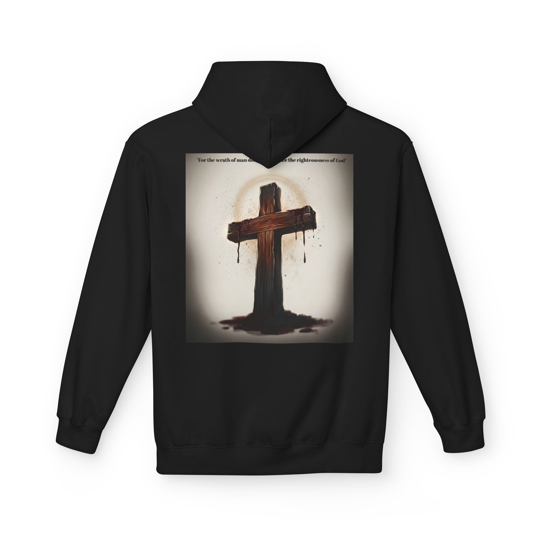 Christian Hoodie — "James 1:19-20" Cross Design Hoodie for Church & Faith Events