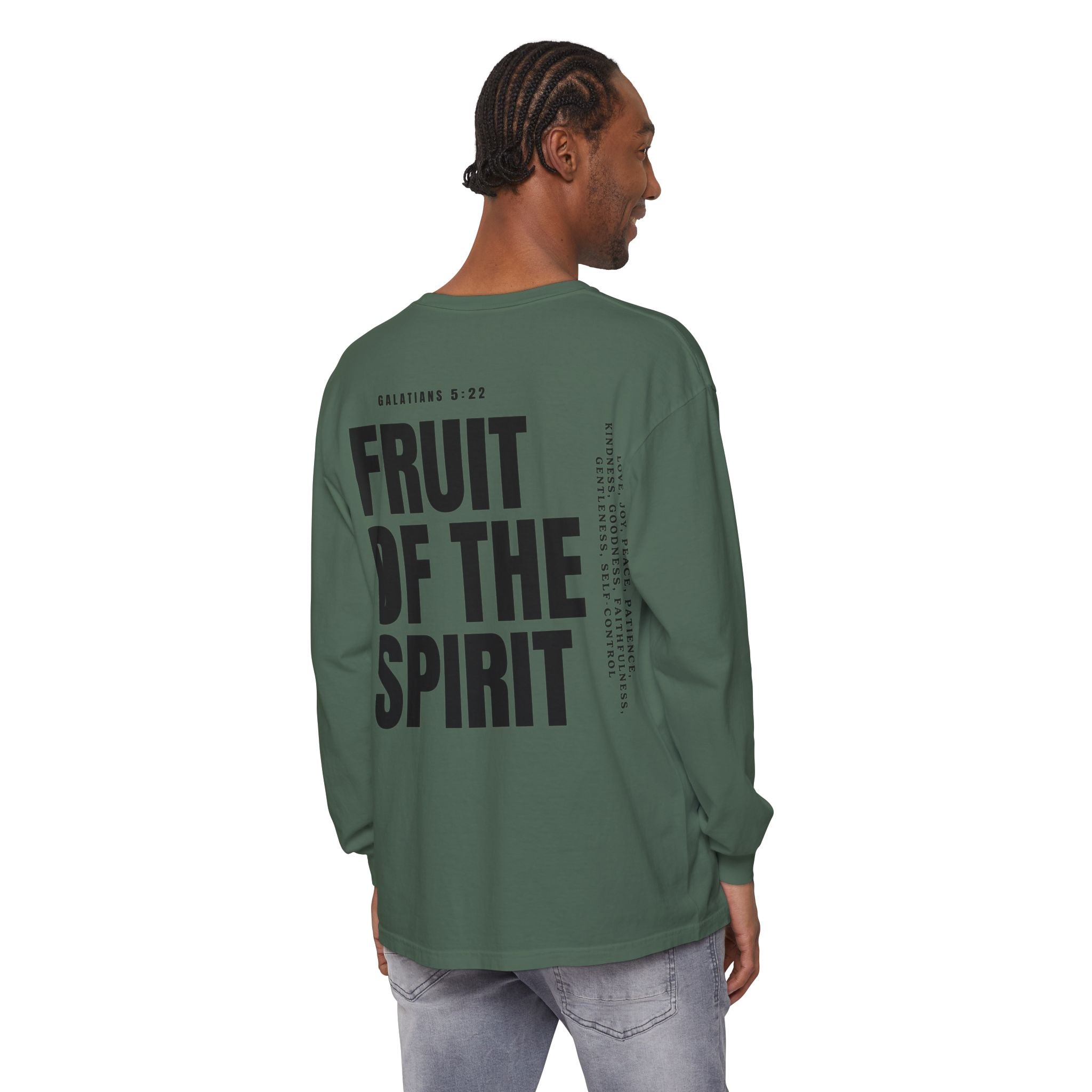 Be Fruitful Long Sleeve T-Shirt — “Fruit of the Spirit” Christian Graphic