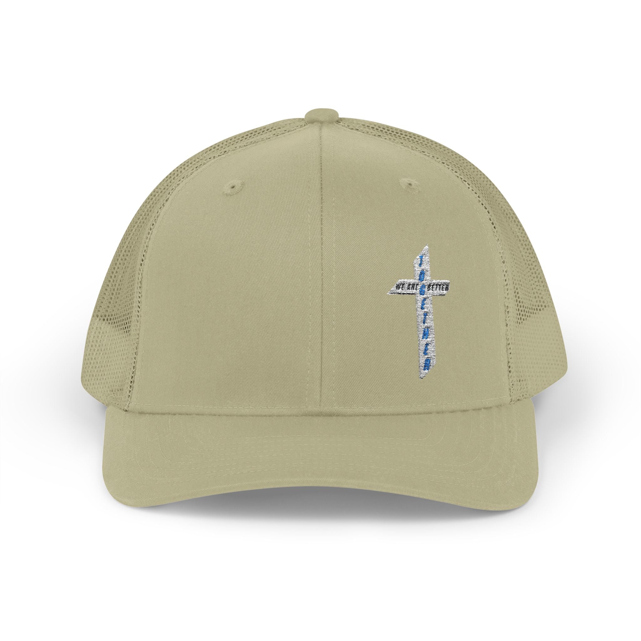 Embroidered Crystal Cross Snapback Trucker Cap — Religious Faith Baseball Hat