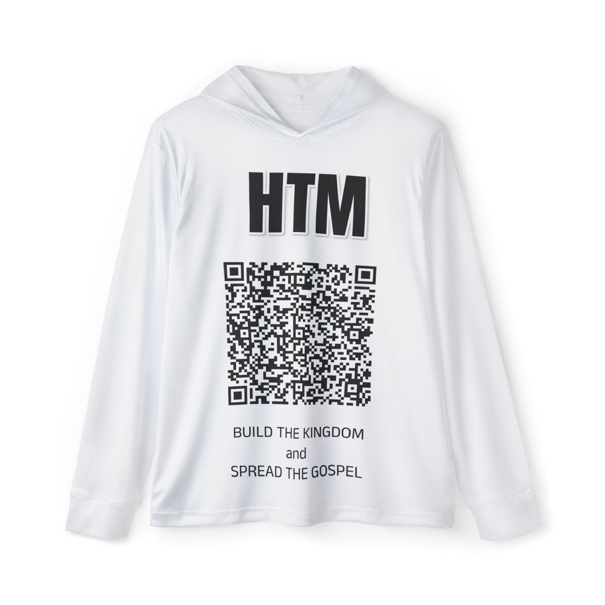 HTM QR Code Hoodie — Build the Kingdom & Spread the Gospel Sports Warmup