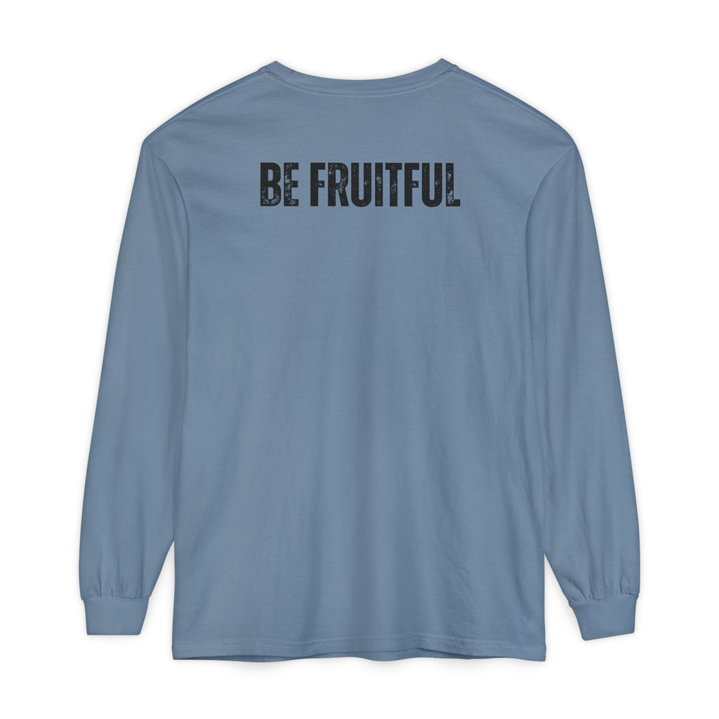 Fruit of the Spirit Long Sleeve Tee — Galatians 5:22 Christian Graphic Shirt (Be Fruitful)