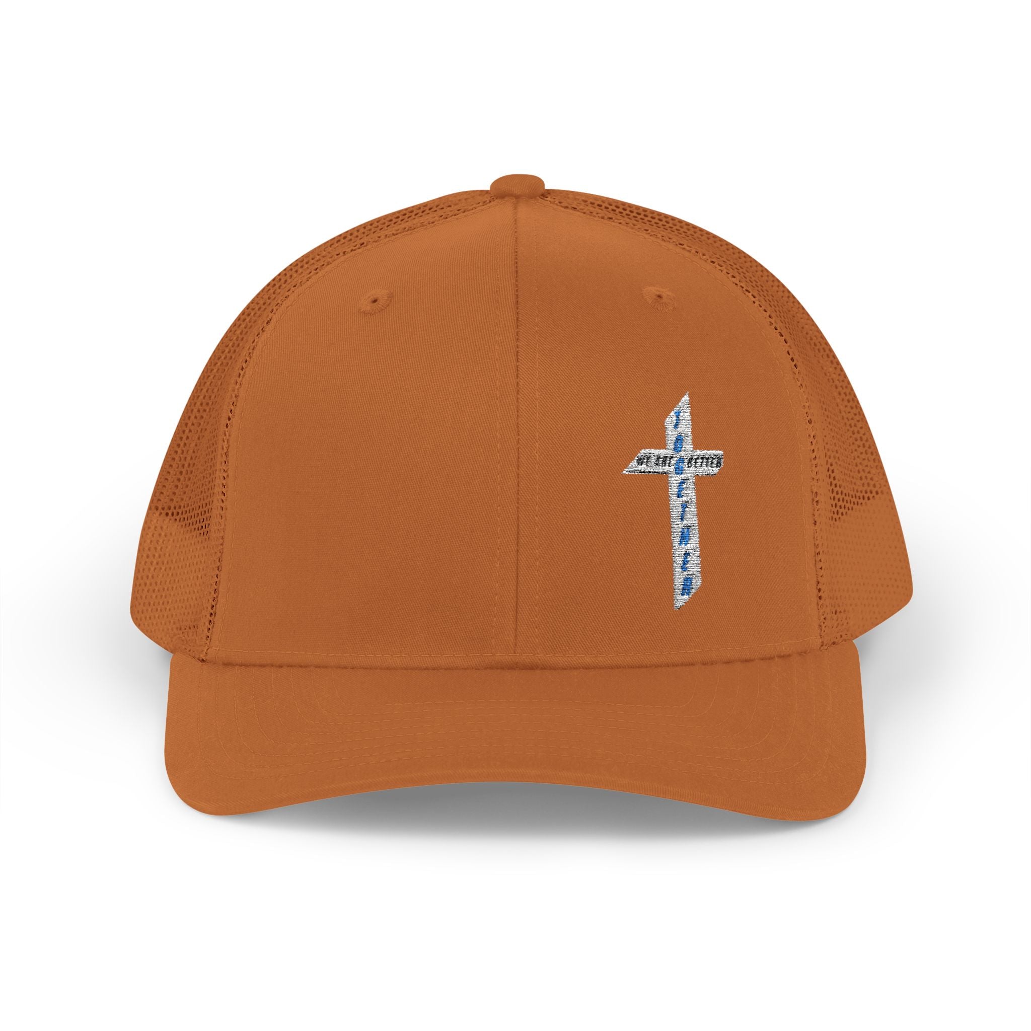Embroidered Crystal Cross Snapback Trucker Cap — Religious Faith Baseball Hat