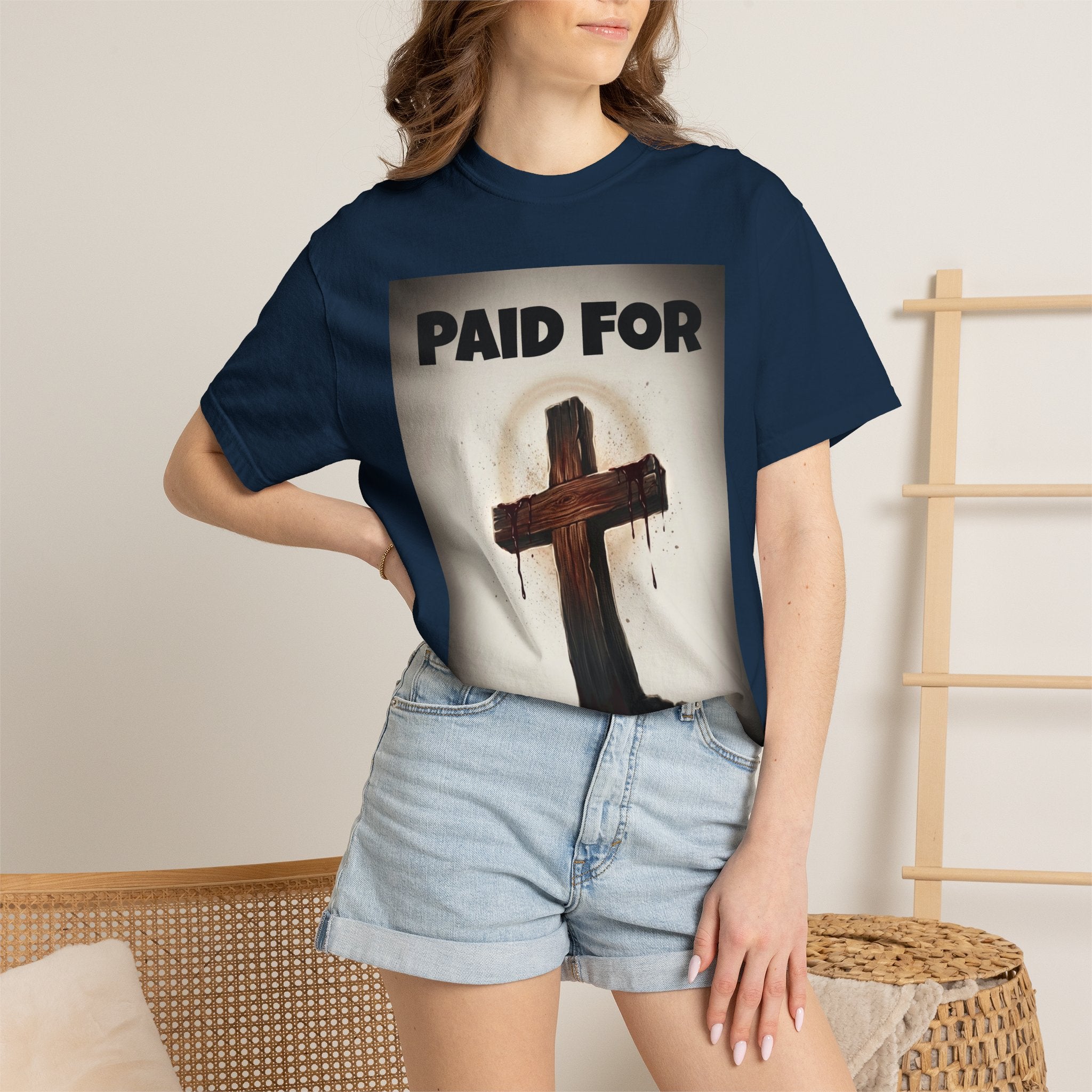 Paid For Cross T-Shirt — Christian Rom 10:13 Faith Tee