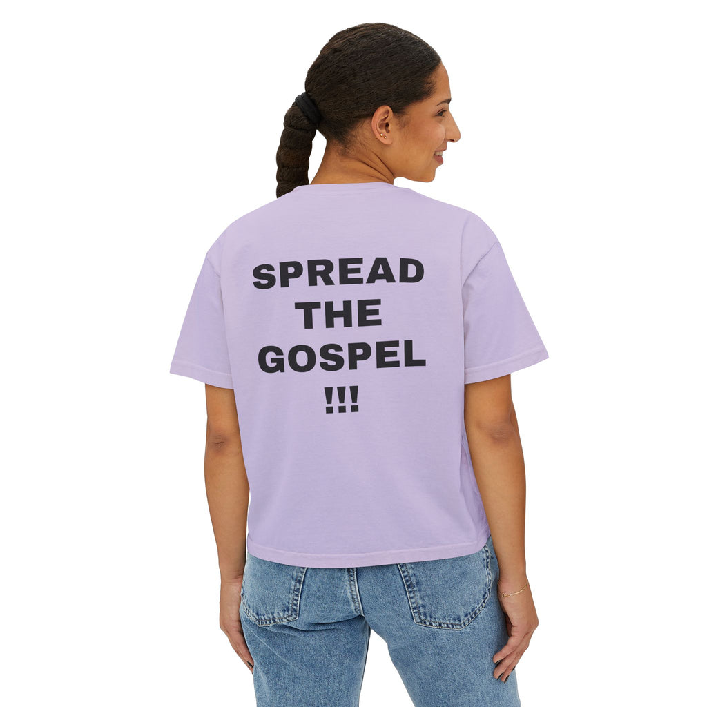 Christian Message Boxy Tee — "Build the Kingdom / Spread the Gospel"