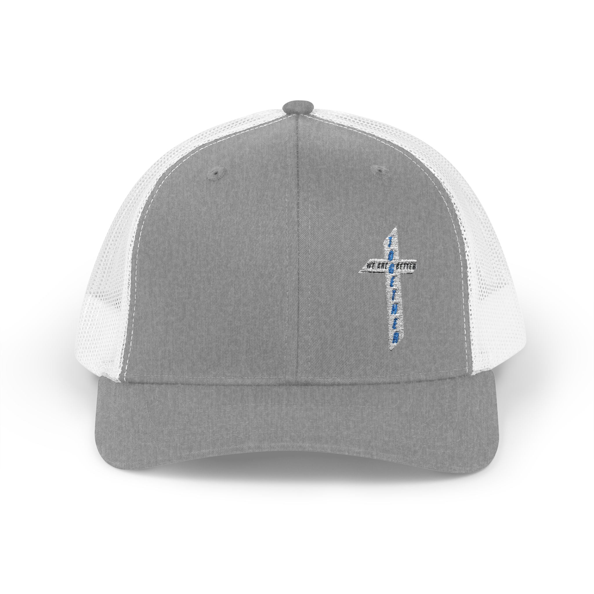 Embroidered Crystal Cross Snapback Trucker Cap — Religious Faith Baseball Hat