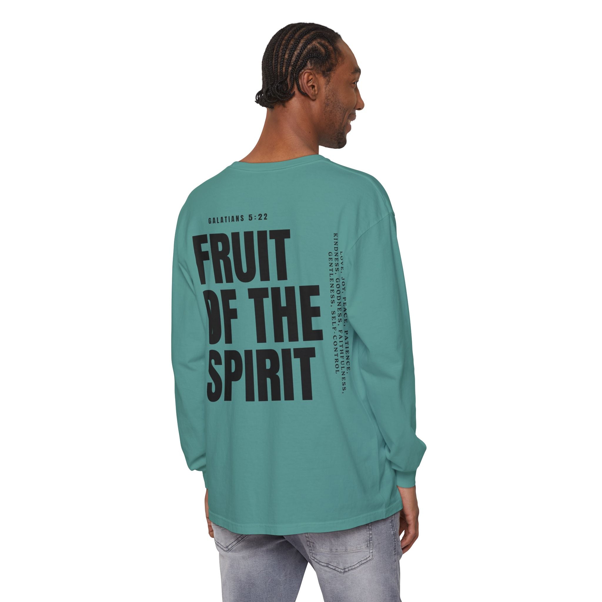 Be Fruitful Long Sleeve T-Shirt — “Fruit of the Spirit” Christian Graphic