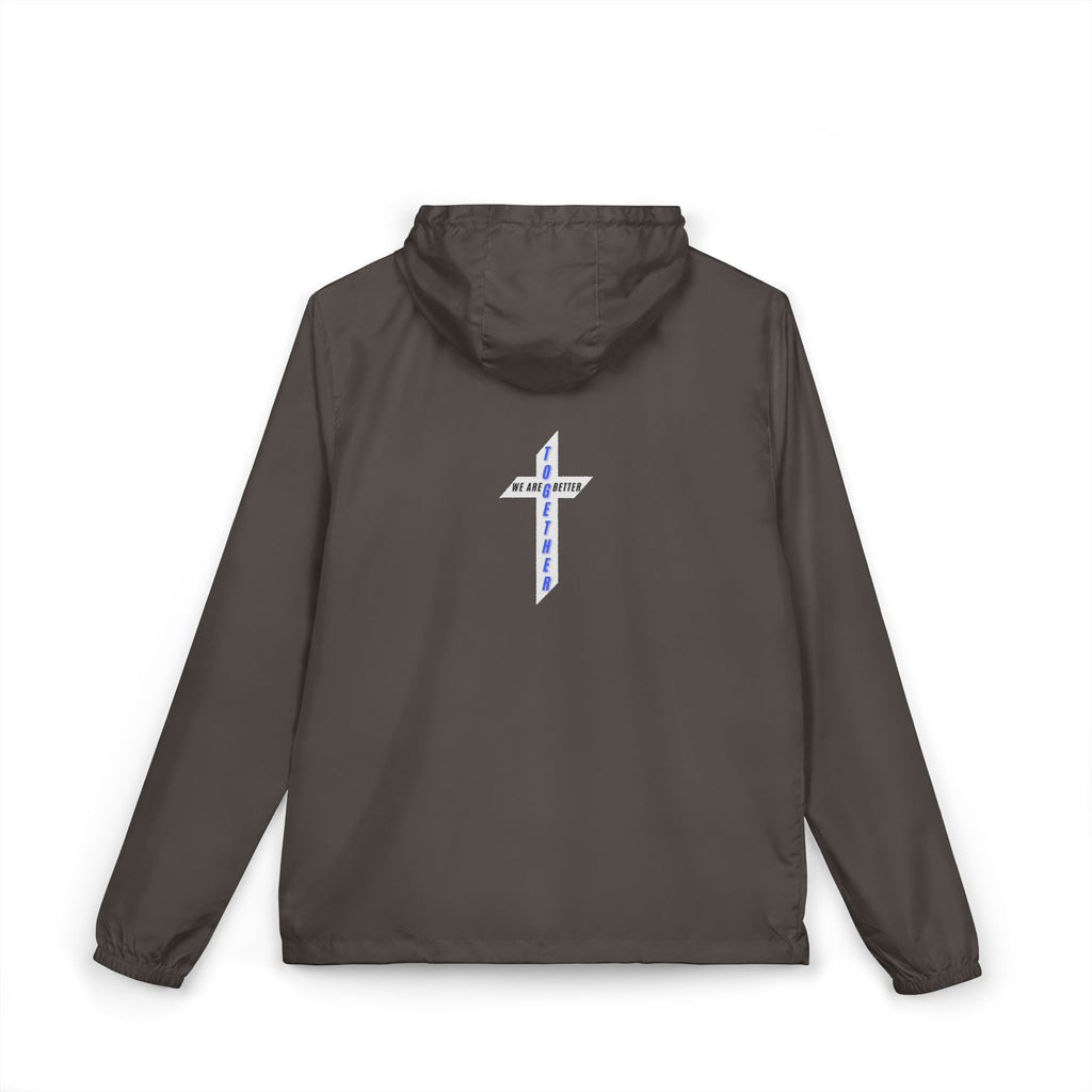 Christian Cross Windbreaker Jacket – 'Amazing Grace' Inspirational Full-Zip Jacket