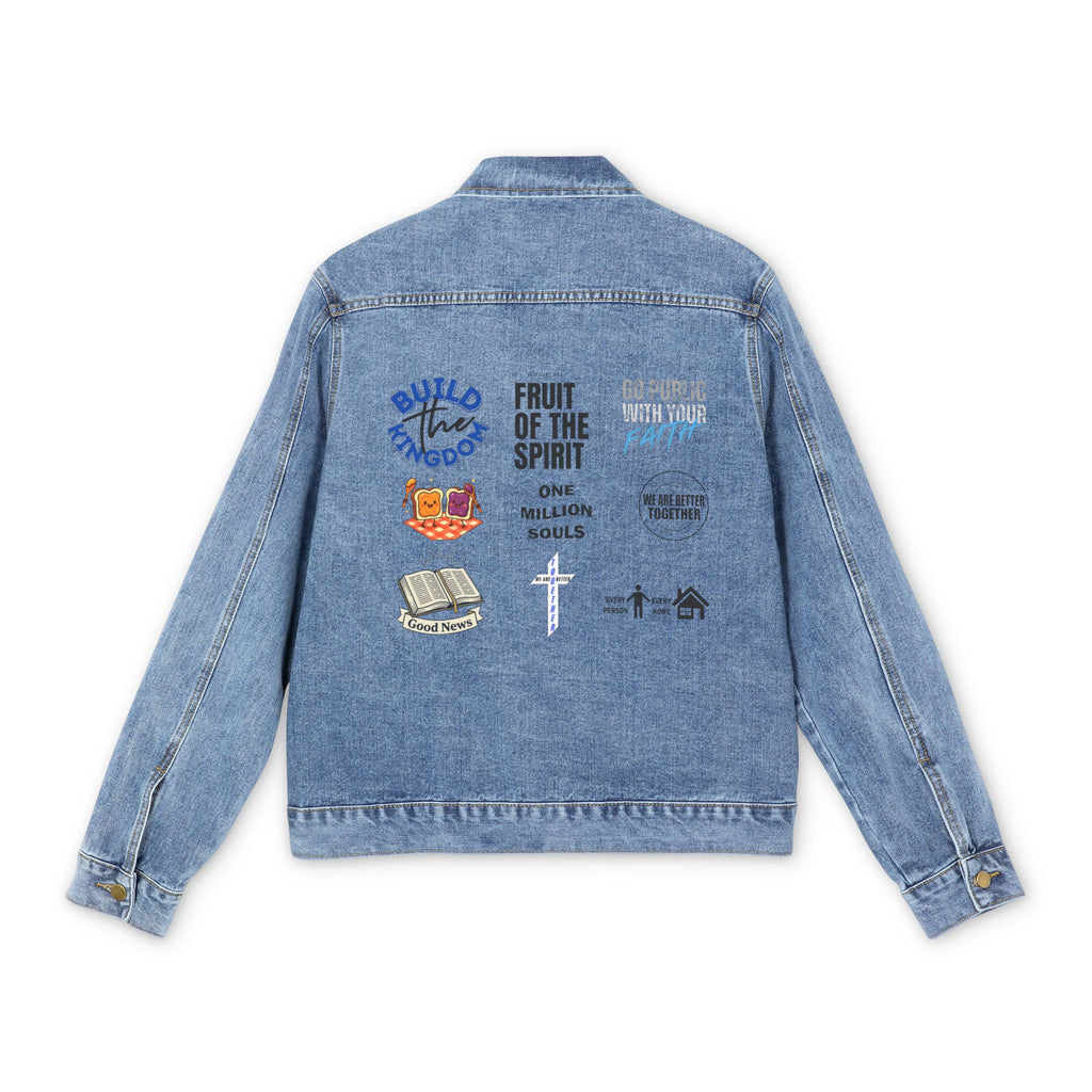 Embroidered Faith Denim Jacket — Men’s Religious Patch Trucker Jacket