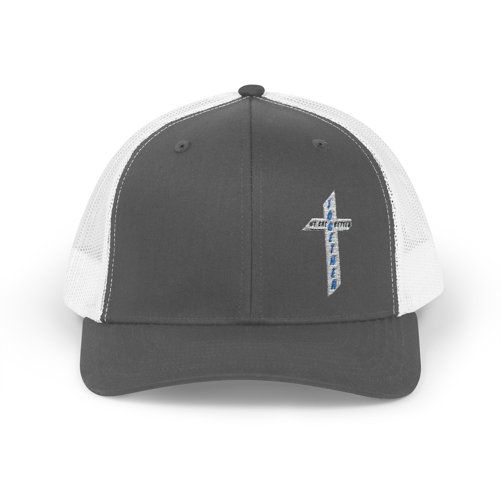 Embroidered Crystal Cross Snapback Trucker Cap — Religious Faith Baseball Hat