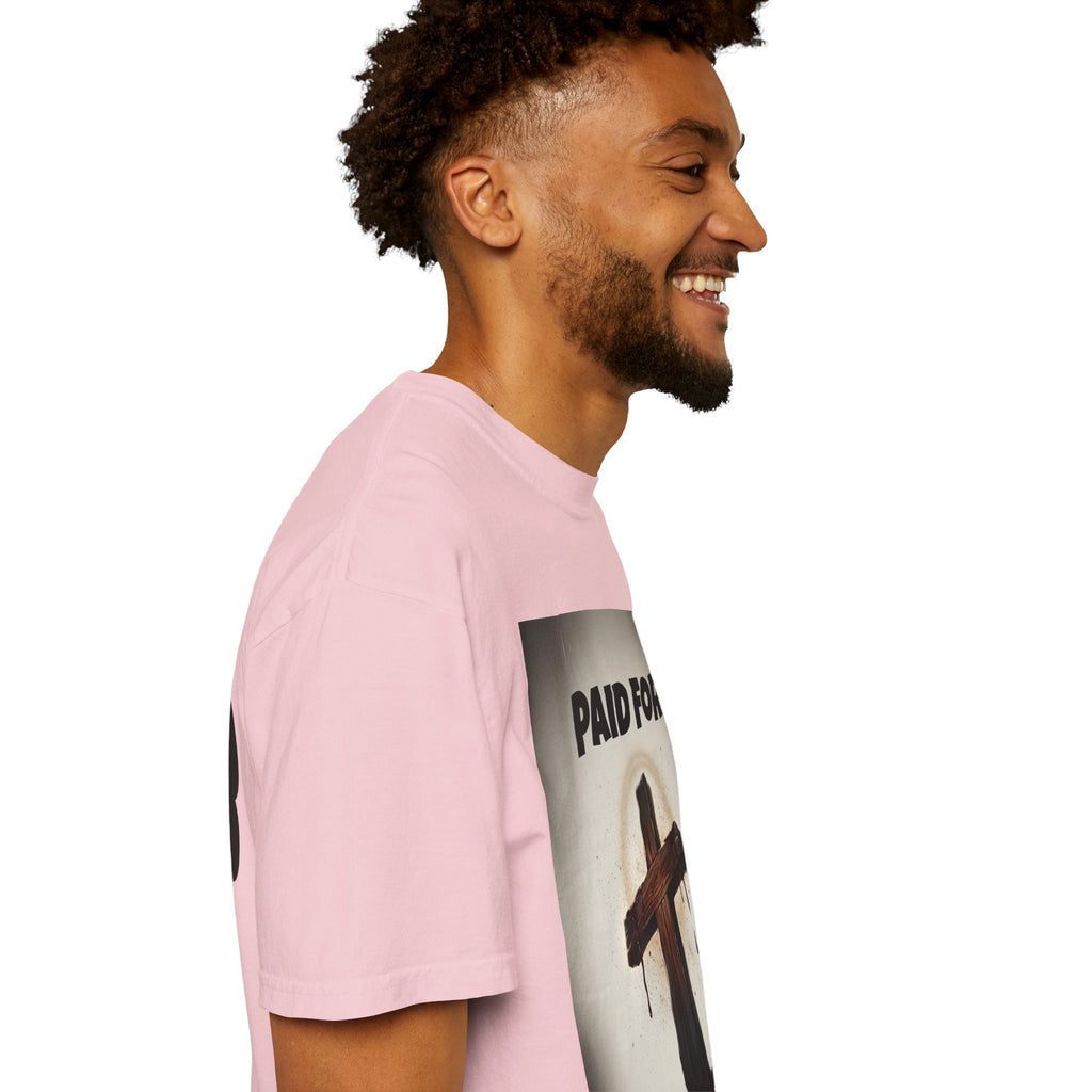 Christian T-Shirt — "Paid For" Cross Design with Rom. 10:13 Back