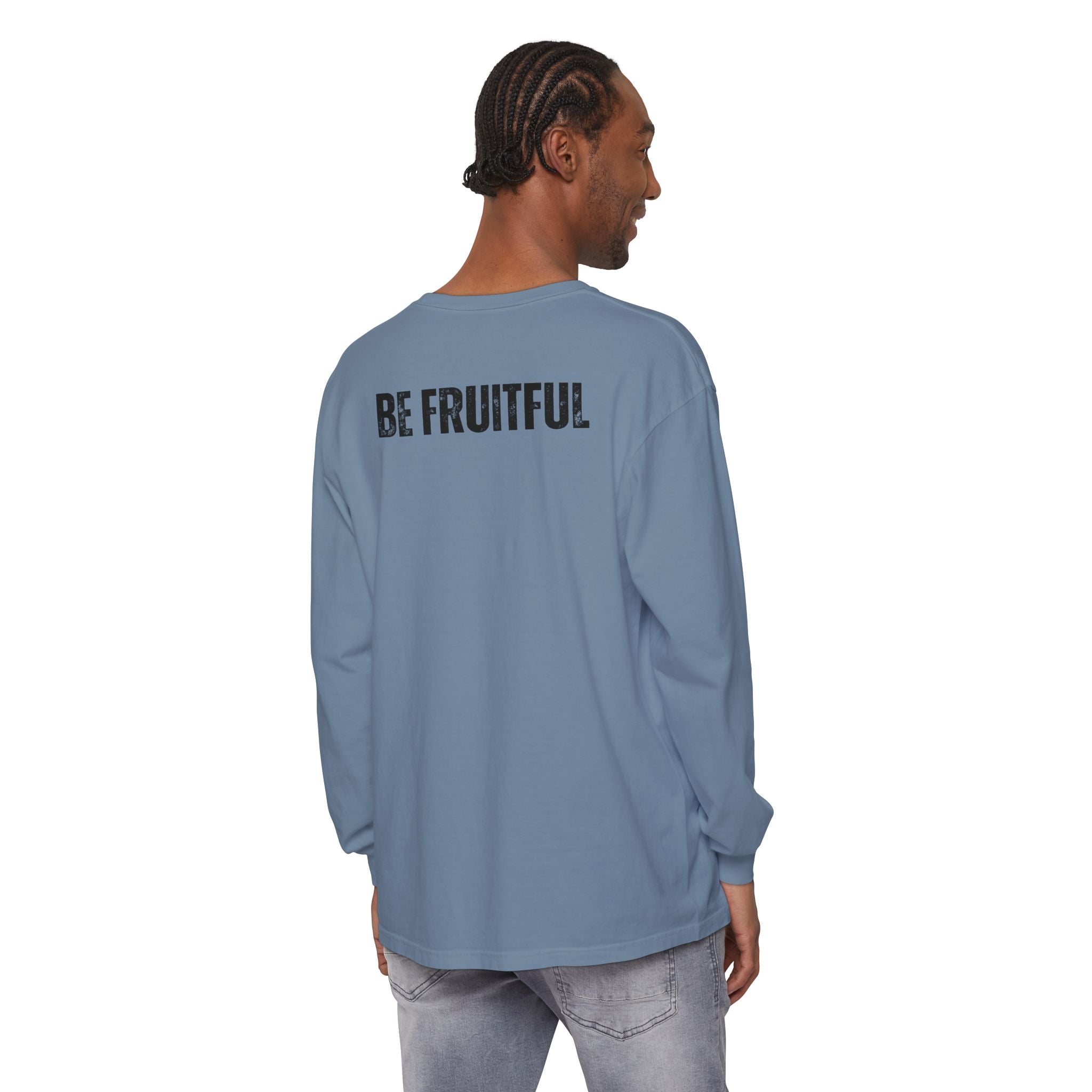 Fruit of the Spirit Long Sleeve Tee — Galatians 5:22 Christian Graphic Shirt (Be Fruitful)