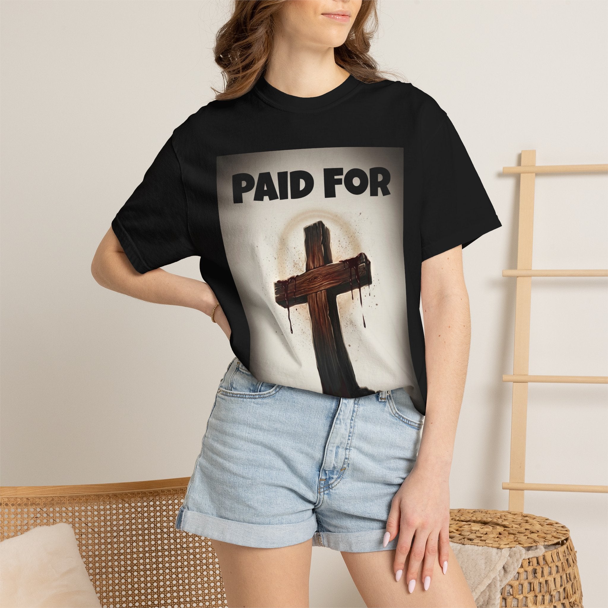 Paid For Cross T-Shirt — Christian Rom 10:13 Faith Tee