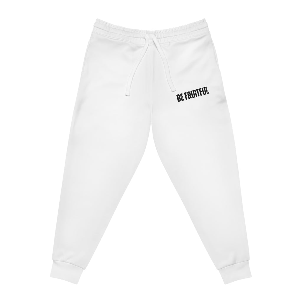 Be Fruitful Athletic Joggers — Motivational White Sweatpants