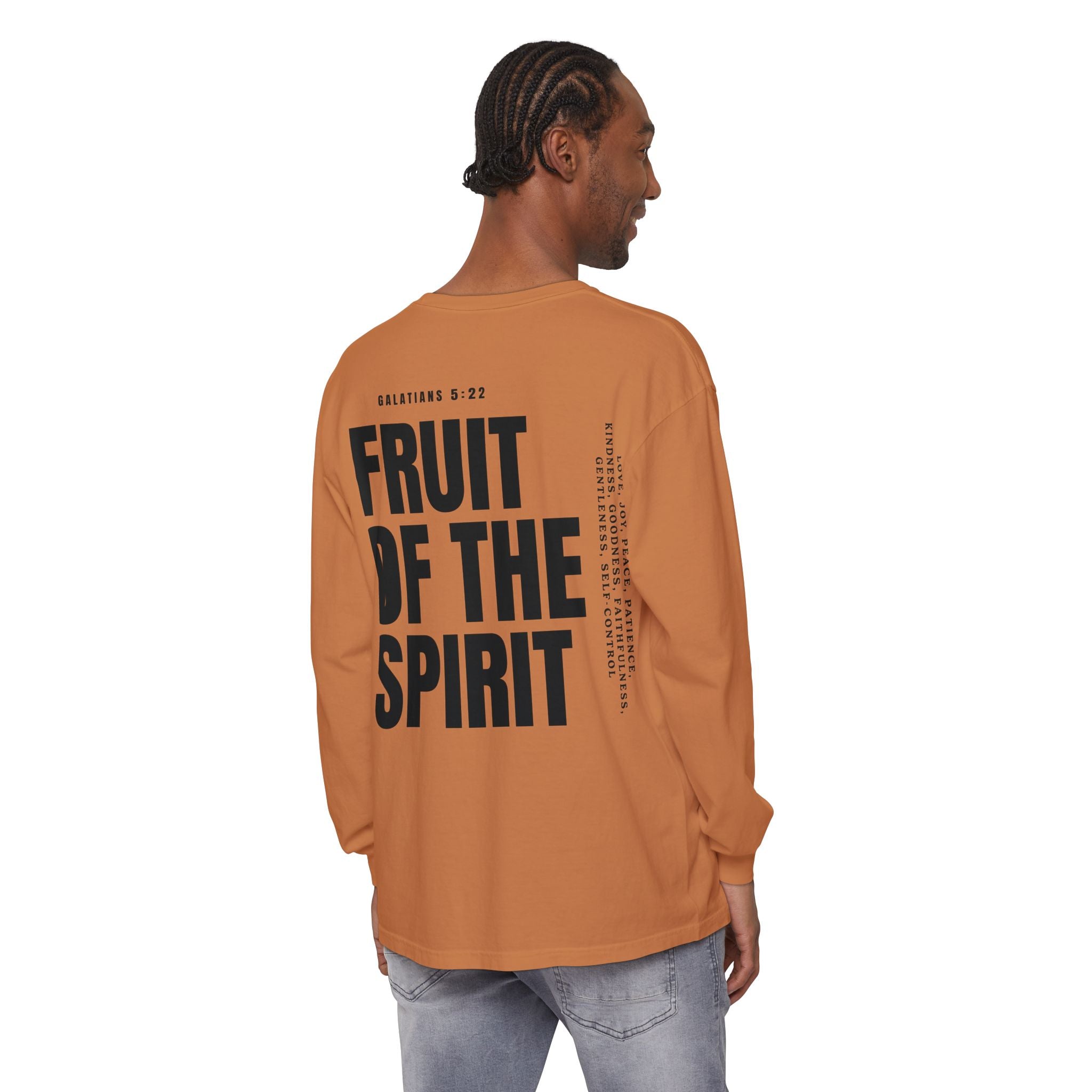 Be Fruitful Long Sleeve T-Shirt — “Fruit of the Spirit” Christian Graphic