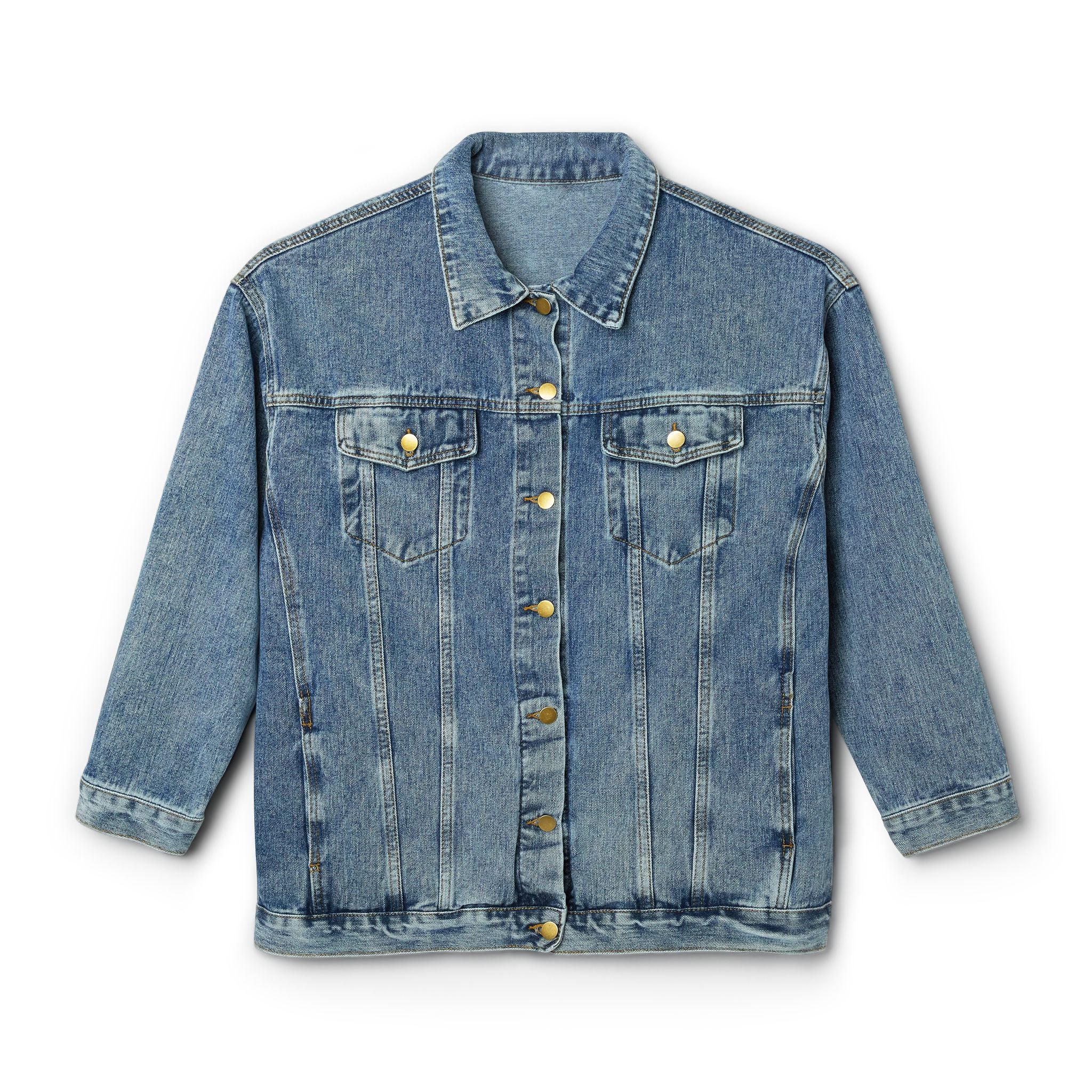 Good News Denim Jacket - Women's Embroidered Bible Graphic Jean Jacket