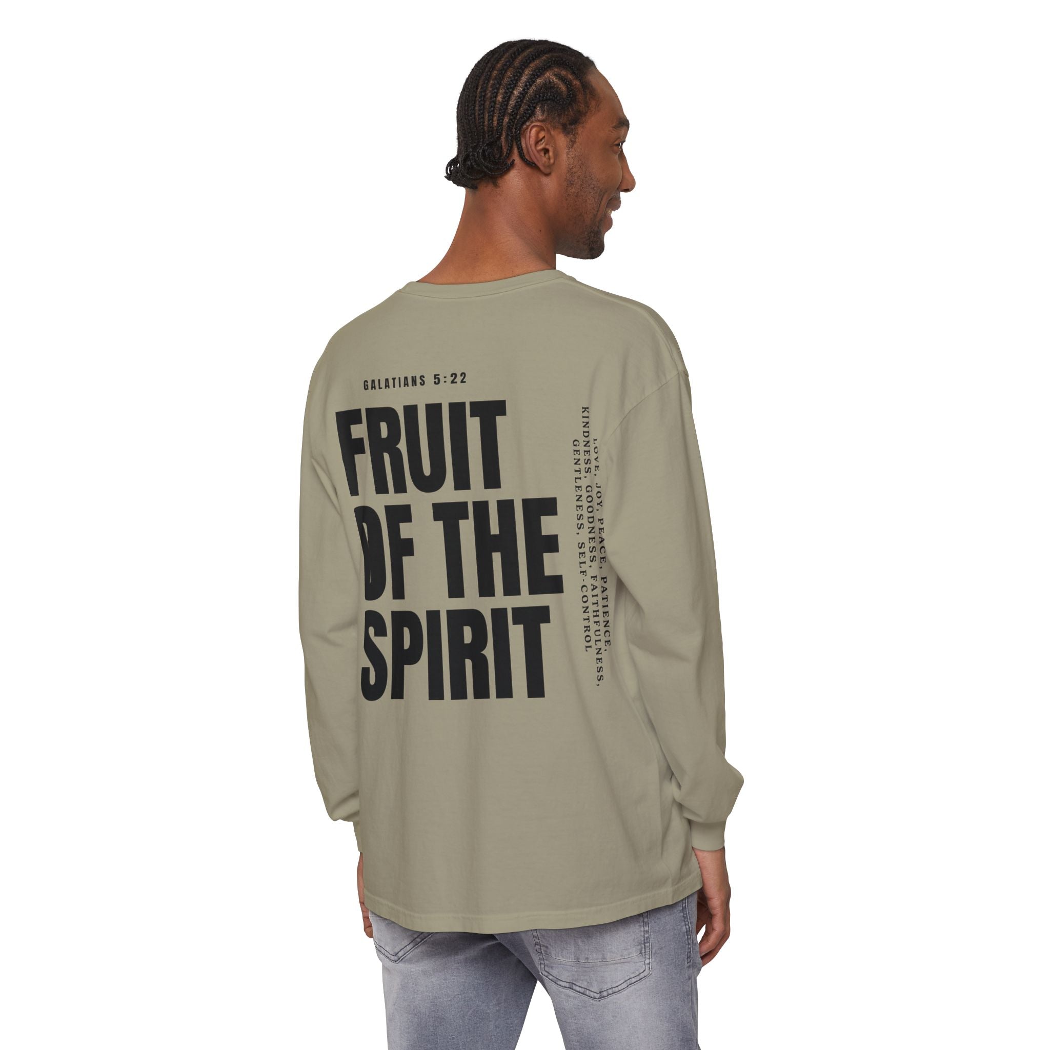 Be Fruitful Long Sleeve T-Shirt — “Fruit of the Spirit” Christian Graphic