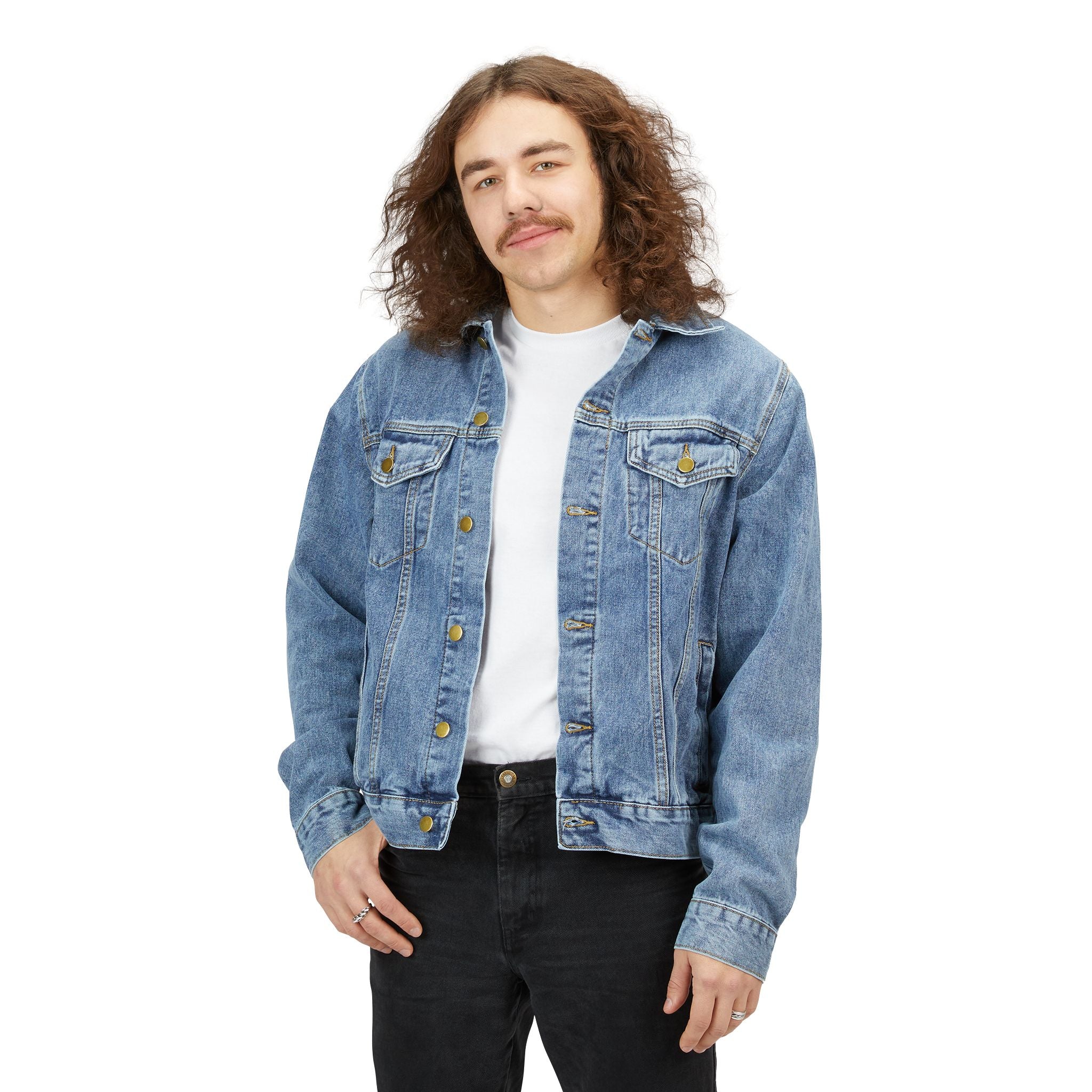 Denim Jacket — "We Build the Kingdom and Spread the Gospel by What We Wear" Back Graphic