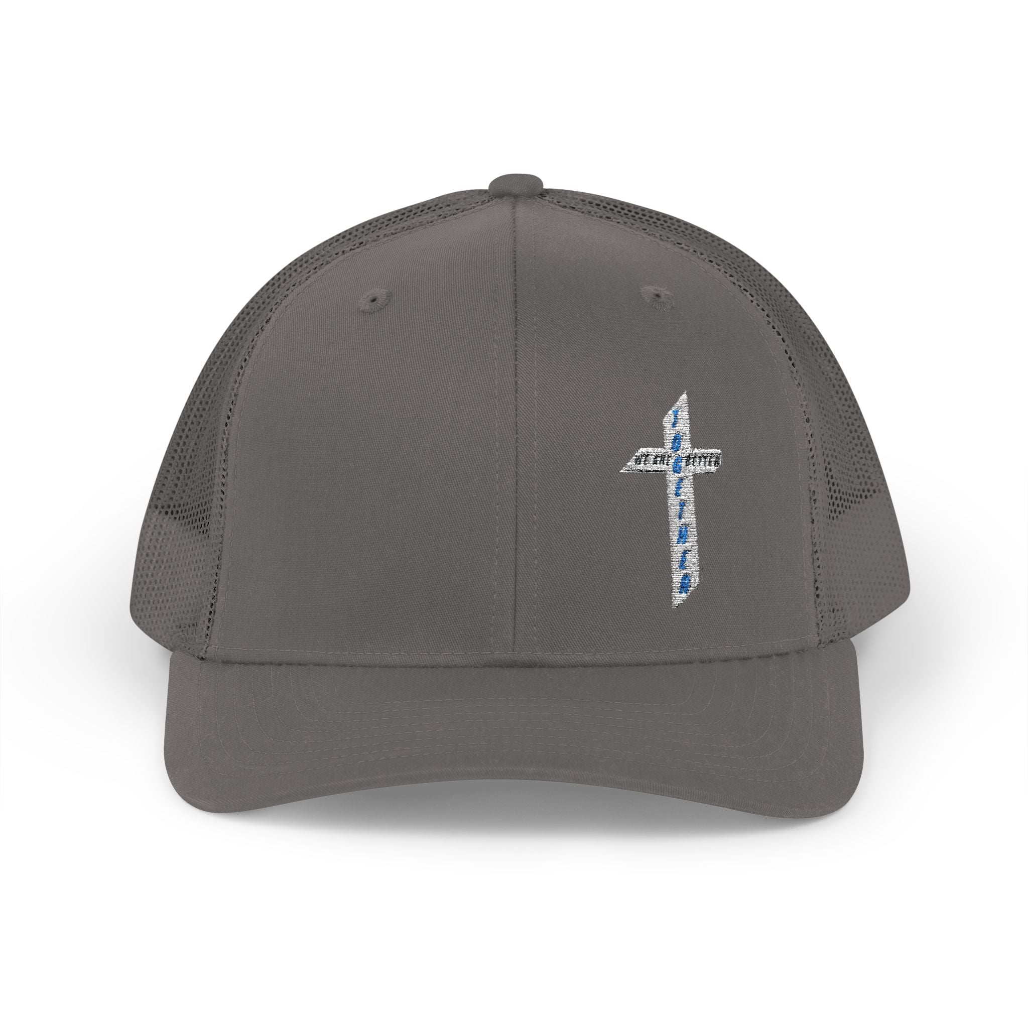 Embroidered Crystal Cross Snapback Trucker Cap — Religious Faith Baseball Hat