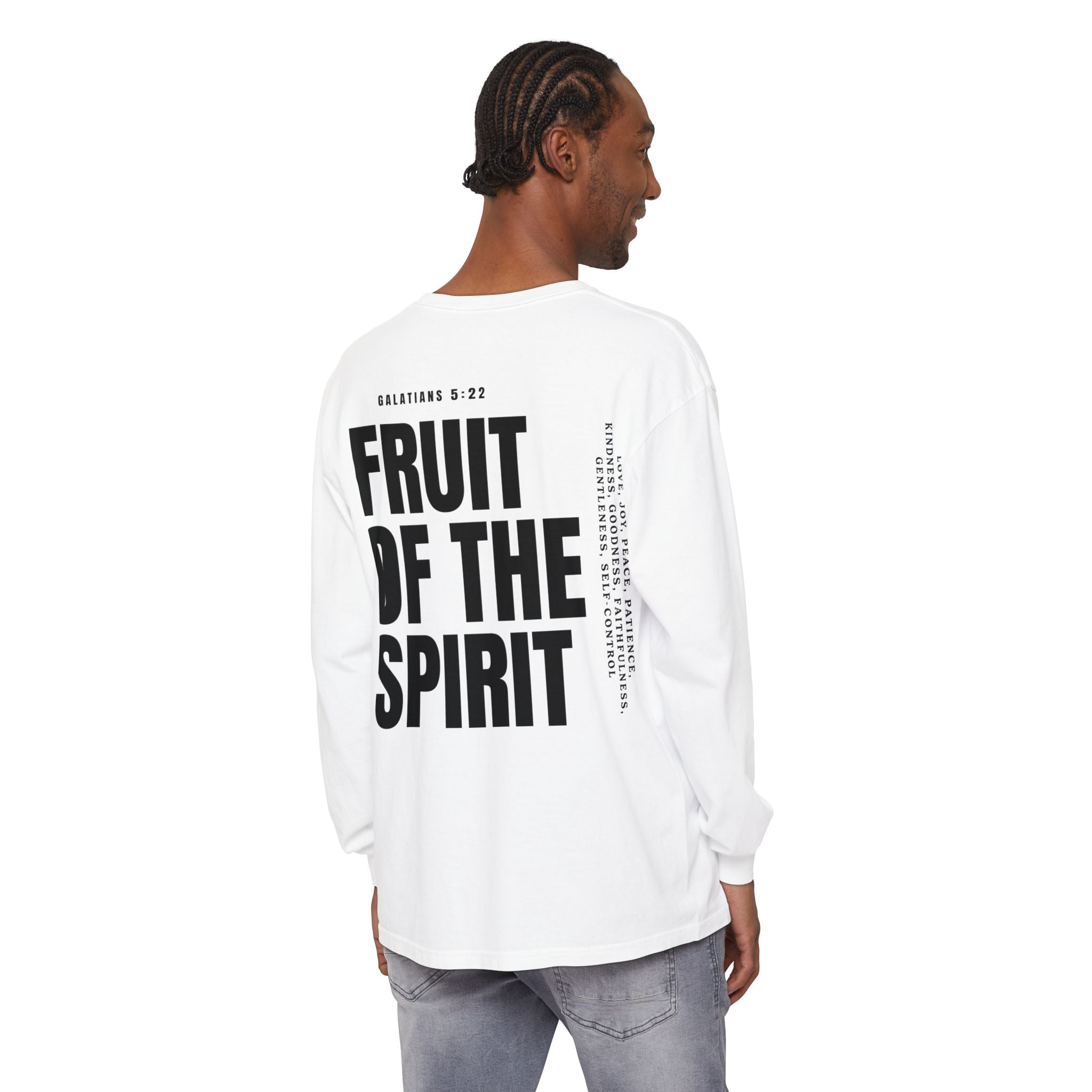 Be Fruitful Long Sleeve T-Shirt — “Fruit of the Spirit” Christian Graphic
