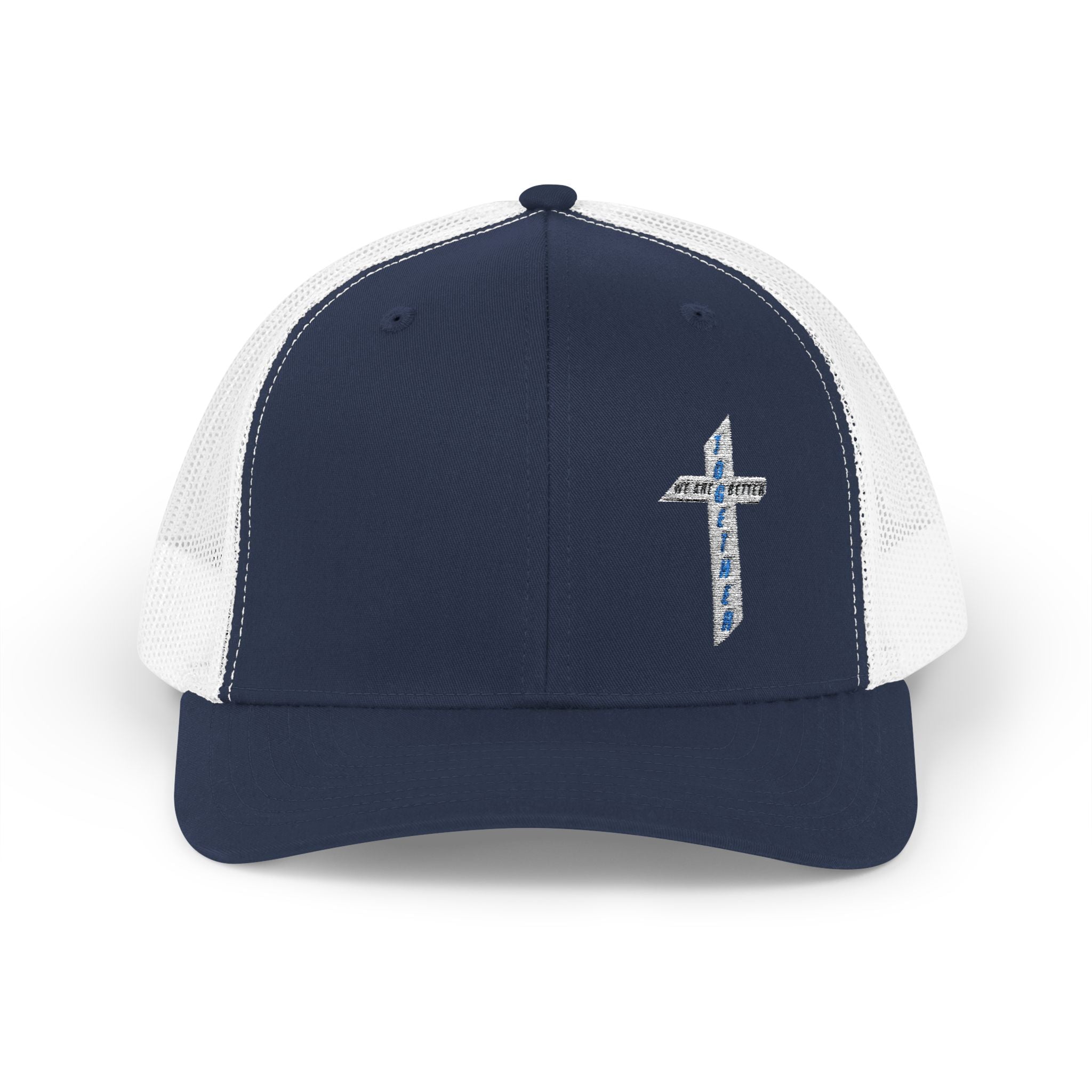 Embroidered Crystal Cross Snapback Trucker Cap — Religious Faith Baseball Hat