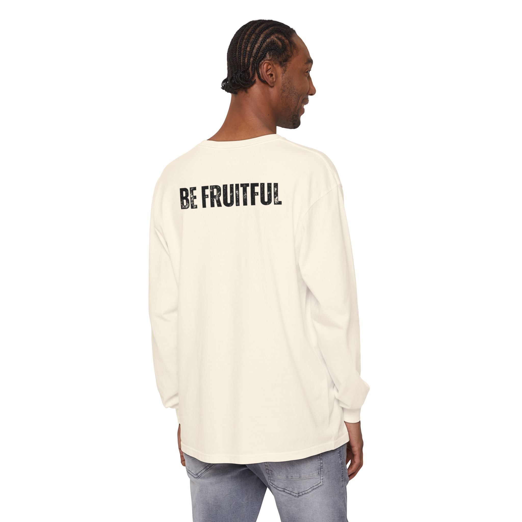 Fruit of the Spirit Long Sleeve Tee — Galatians 5:22 Christian Graphic Shirt (Be Fruitful)