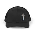 Embroidered Crystal Cross Snapback Trucker Cap — Religious Faith Baseball Hat