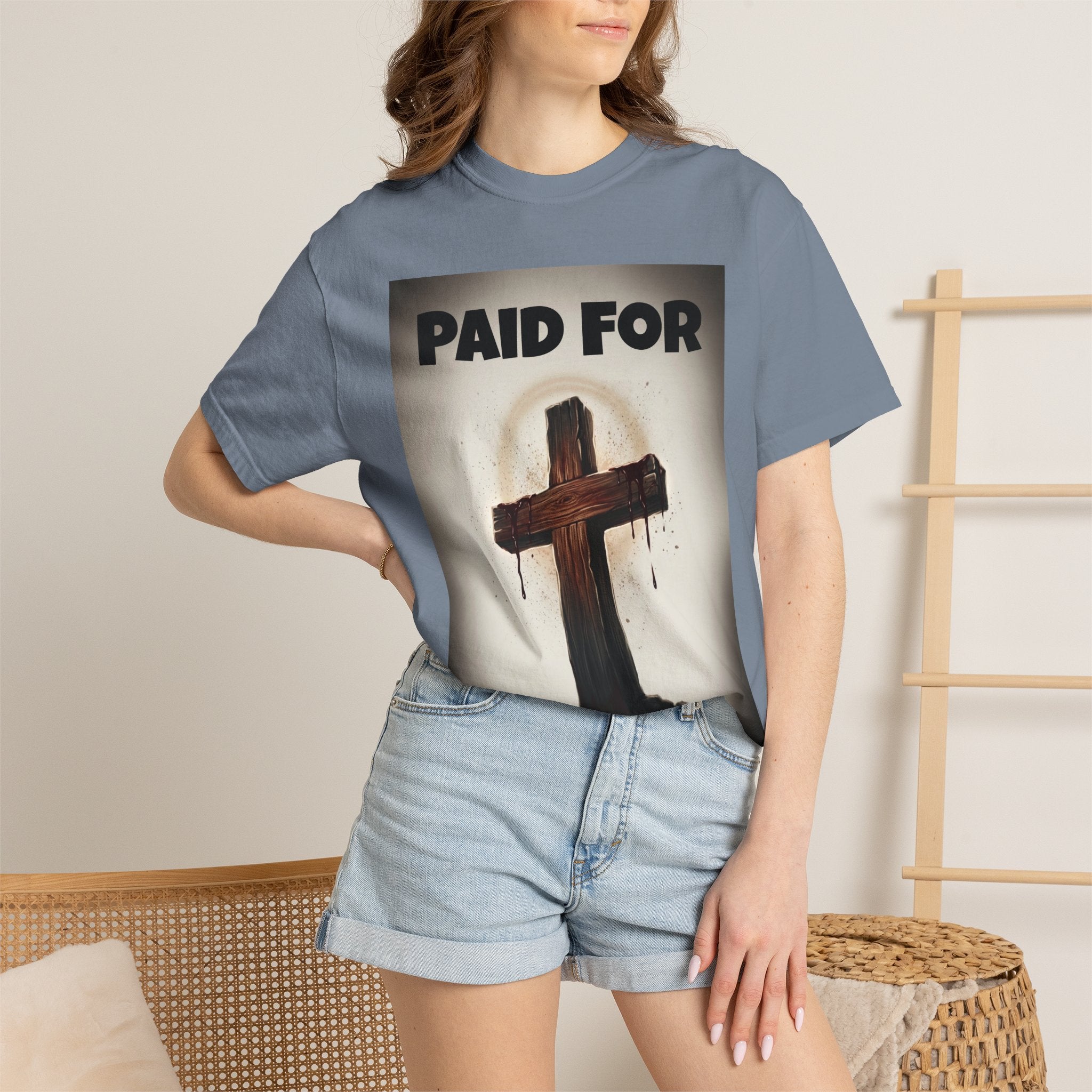 Paid For Cross T-Shirt — Christian Rom 10:13 Faith Tee