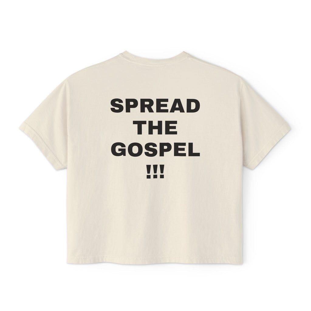Christian Message Boxy Tee — "Build the Kingdom / Spread the Gospel"