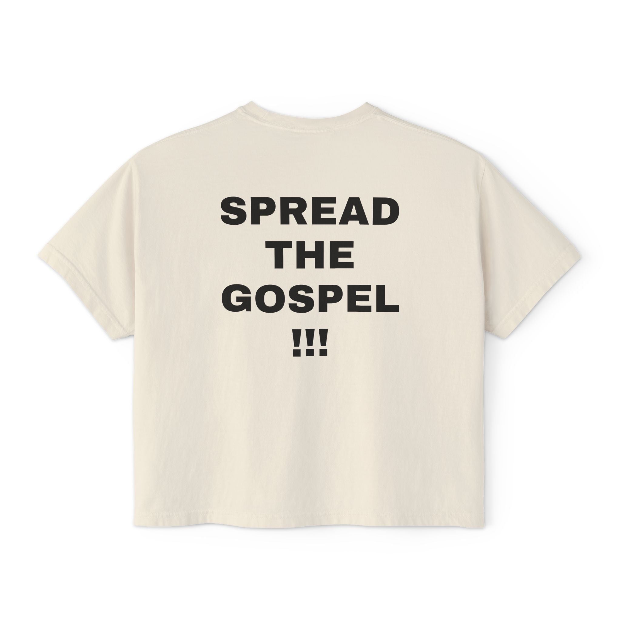 Christian Message Boxy Tee — "Build the Kingdom / Spread the Gospel"