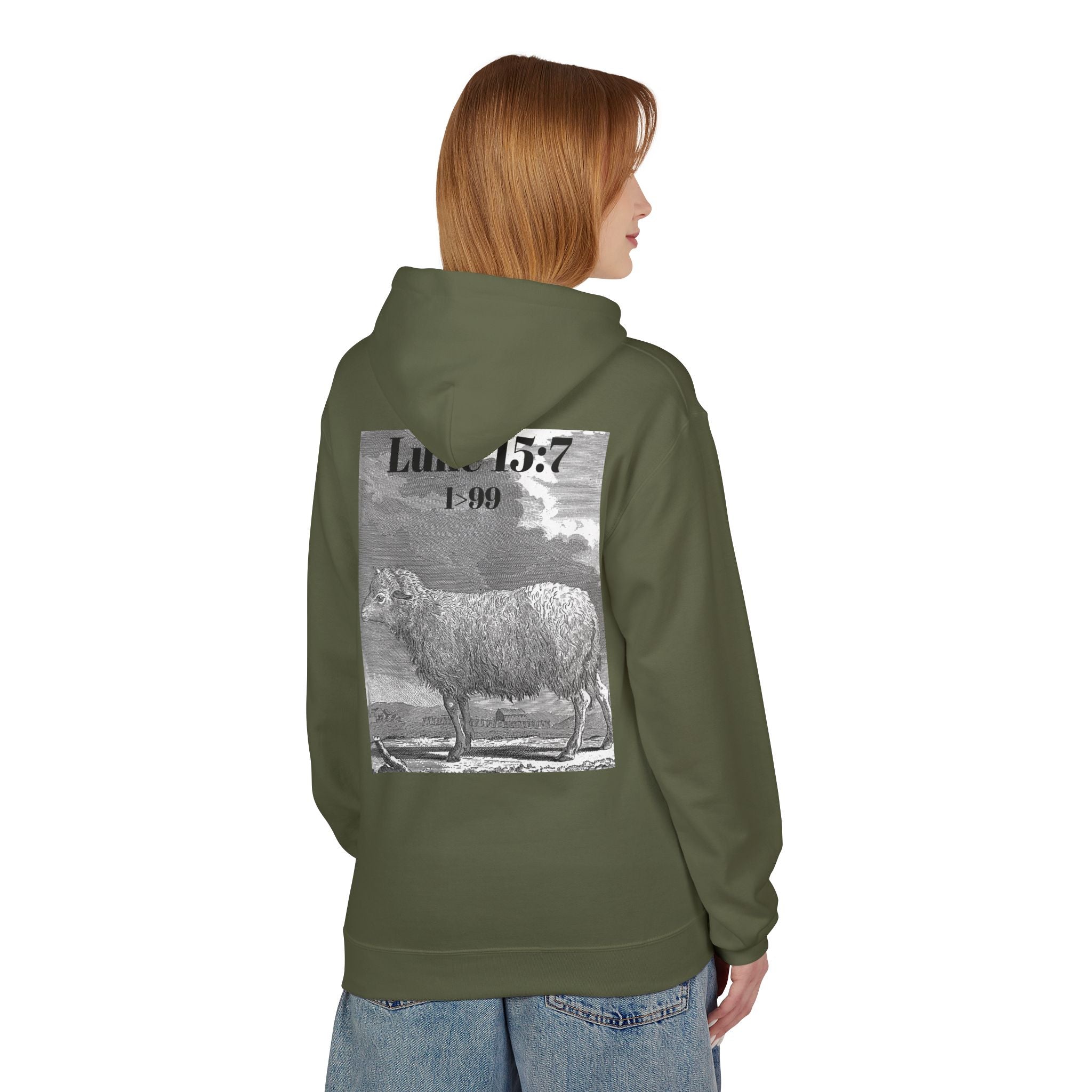 Found Sheep Hoodie — Christian Luke 15:7 Inspirational Fleece Pullover
