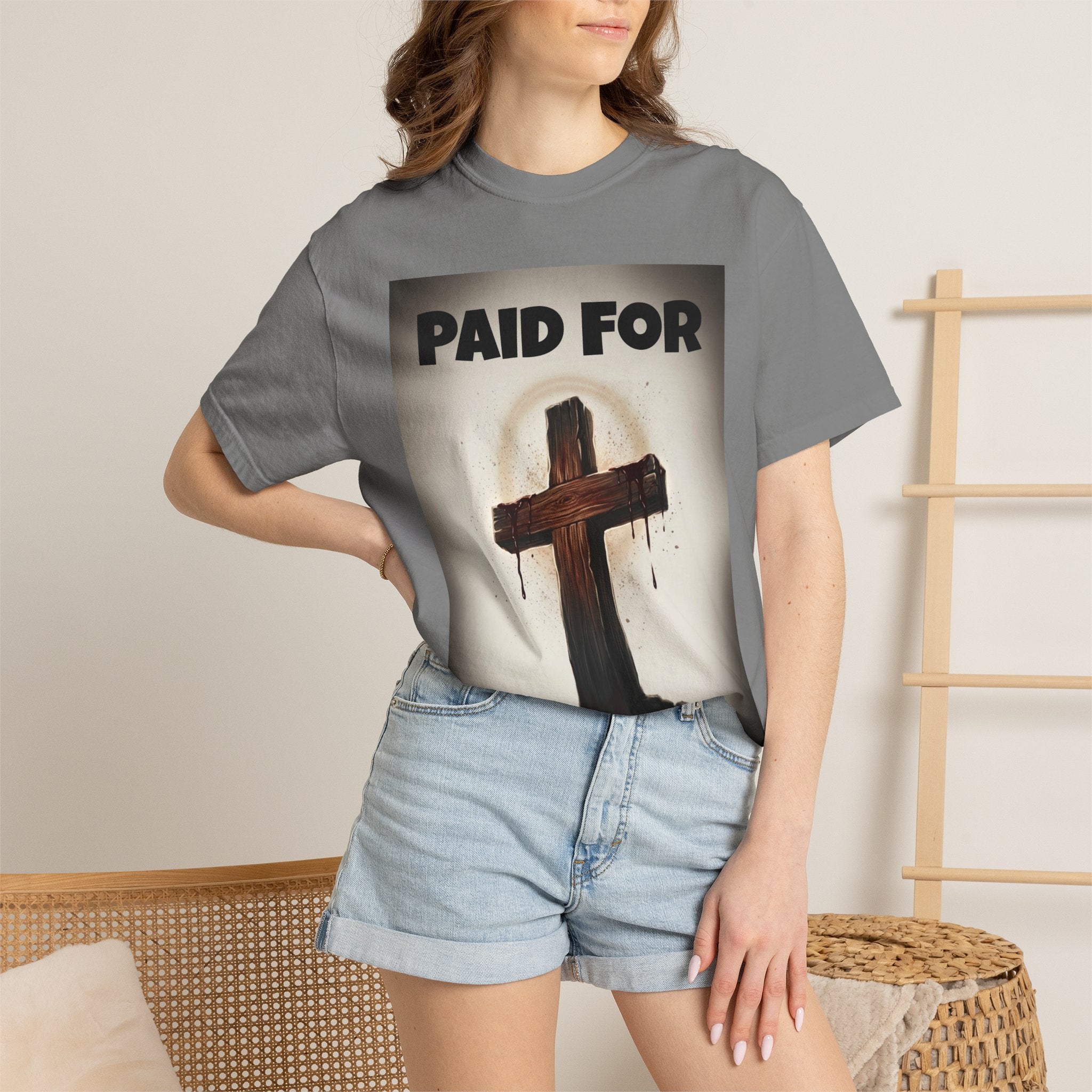 Paid For Cross T-Shirt — Christian Rom 10:13 Faith Tee