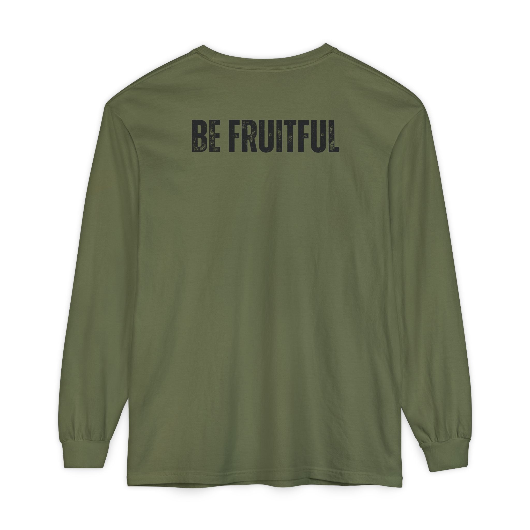Fruit of the Spirit Long Sleeve Tee — Galatians 5:22 Christian Graphic Shirt (Be Fruitful)