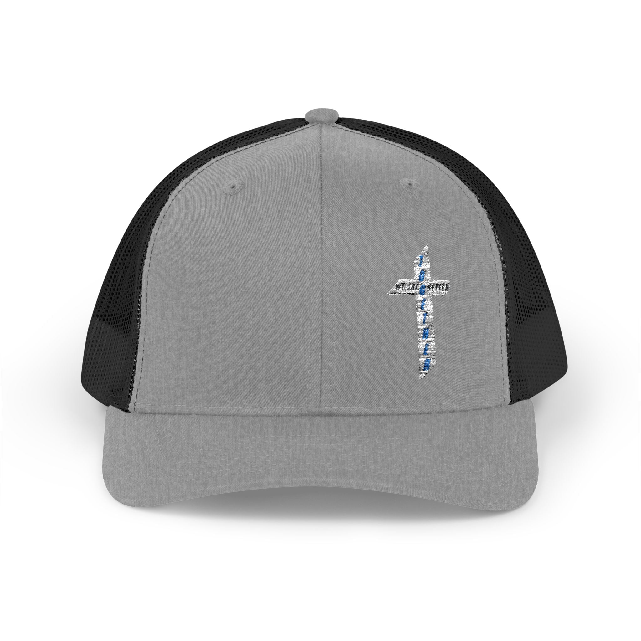 Embroidered Crystal Cross Snapback Trucker Cap — Religious Faith Baseball Hat