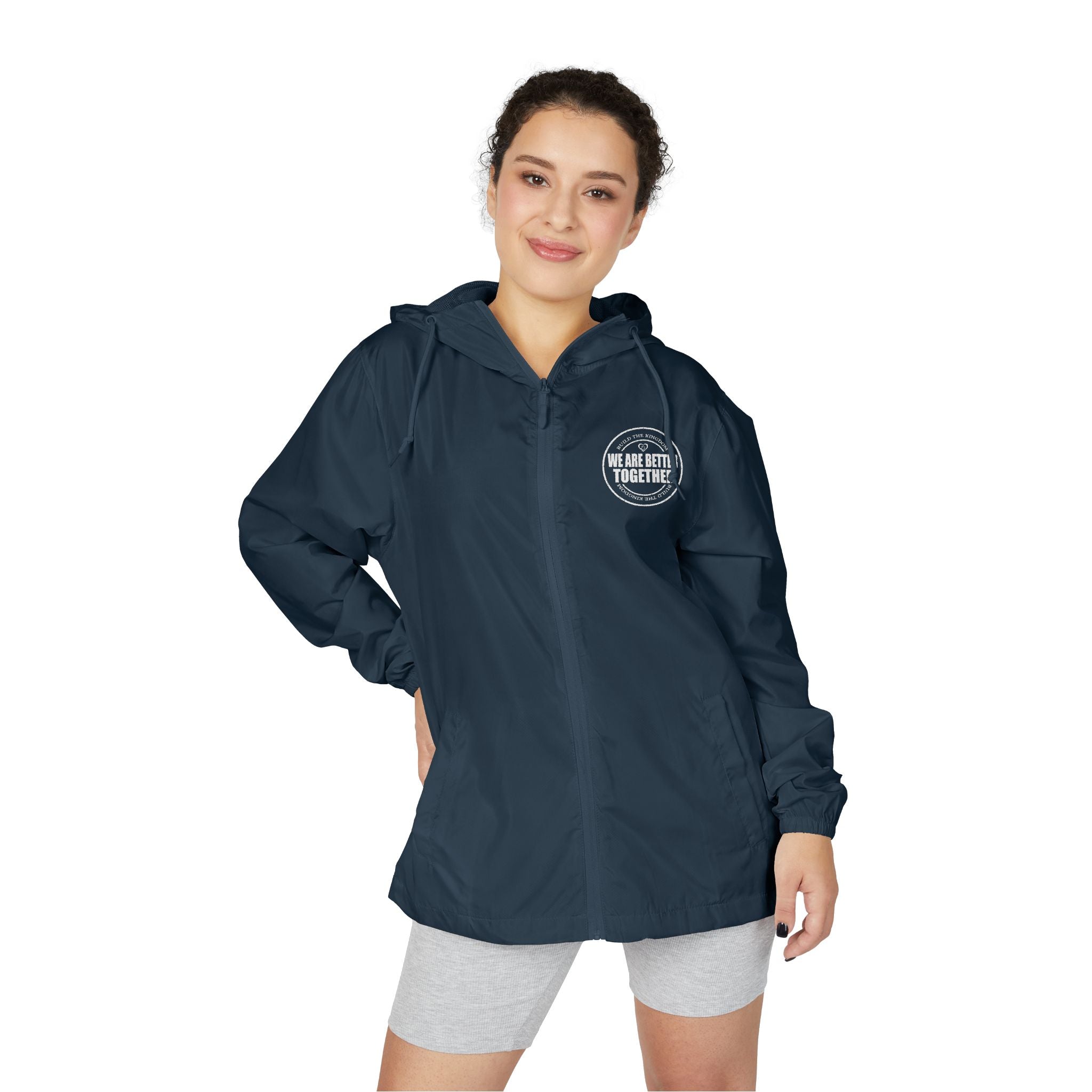 Christian Cross Windbreaker Jacket – 'Amazing Grace' Inspirational Full-Zip Jacket